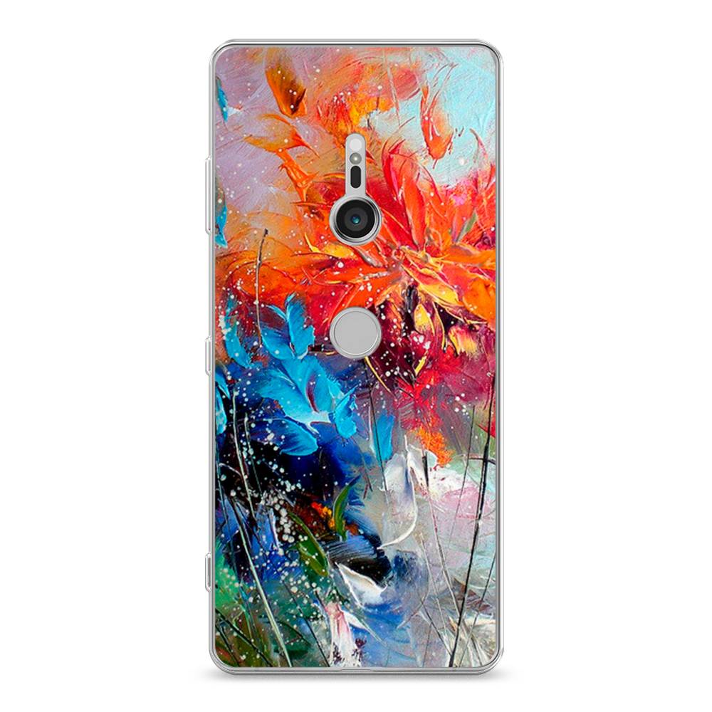 

Чехол для Sony Xperia XZ3 "Абстрактные цветы", Оранжевый;синий, 53650-4