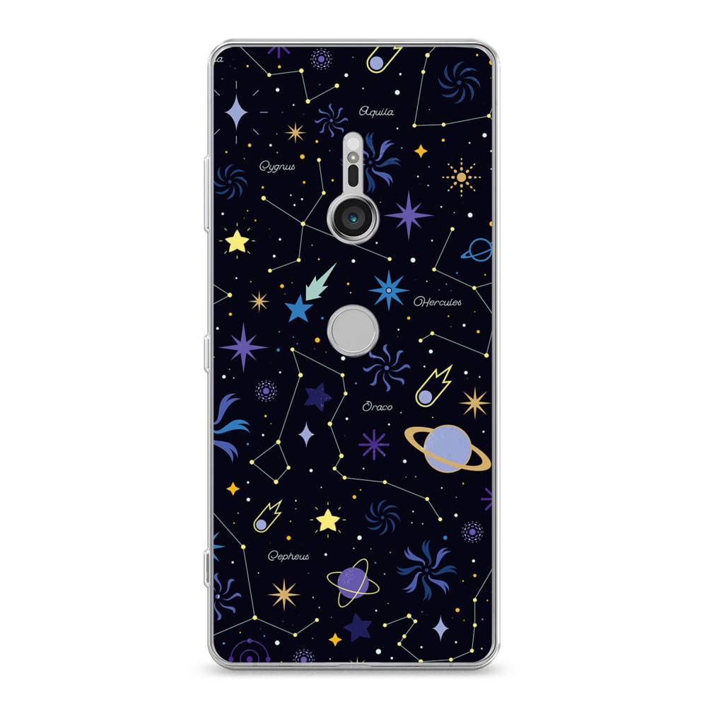 

Чехол на Sony Xperia XZ3 "Цветной космос", Желтый, 53650-2
