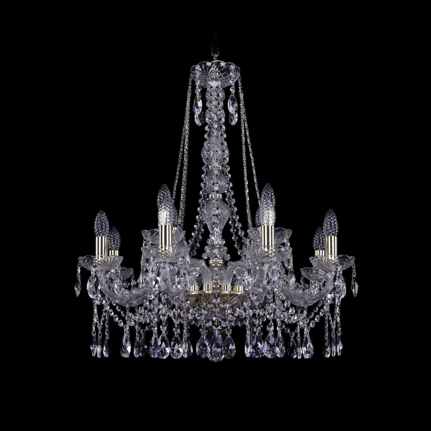 фото Хрустальная люстра 1413/8+4/220/h-73 g bohemia ivele crystal