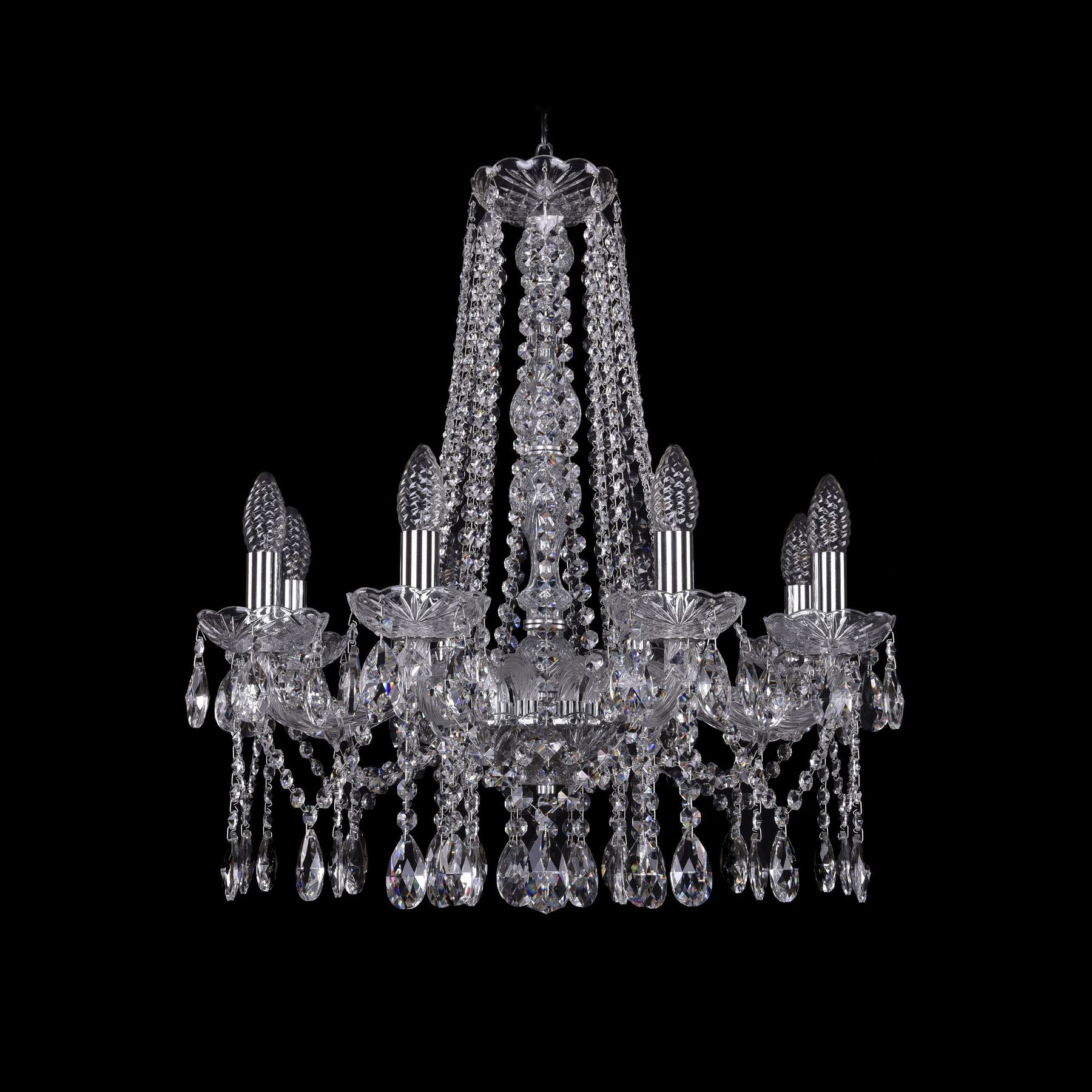 

Хрустальная люстра 1413/8/200/h-61 Ni Bohemia Ivele Crystal, 1413/8/200/h-61 Ni