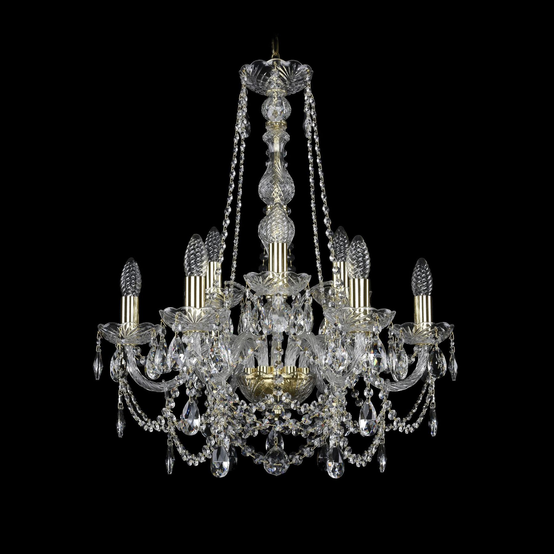 фото Хрустальная люстра 1411/6+3/195/h-66 g bohemia ivele crystal