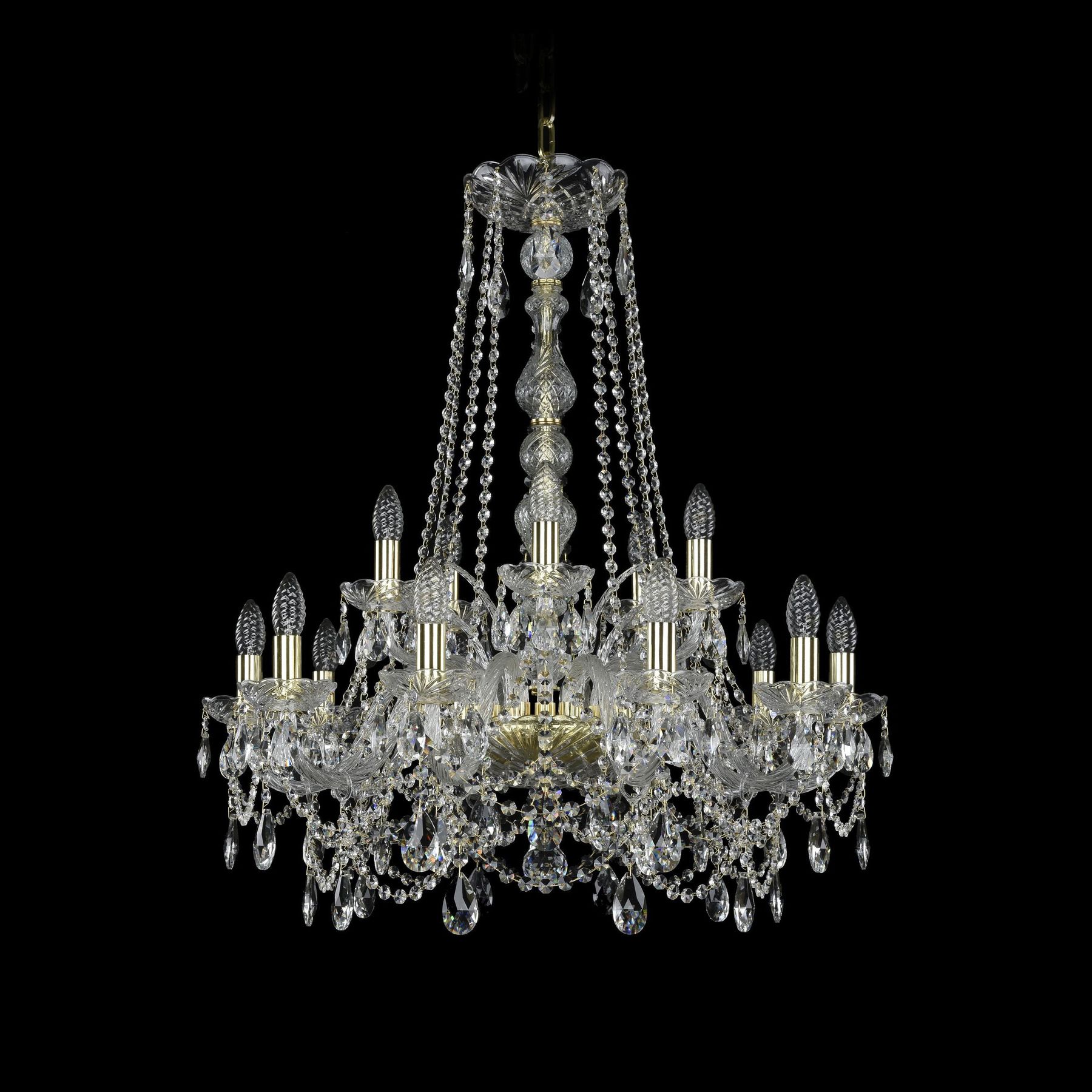 фото Хрустальная люстра 1411/10+5/240/h-84 g bohemia ivele crystal
