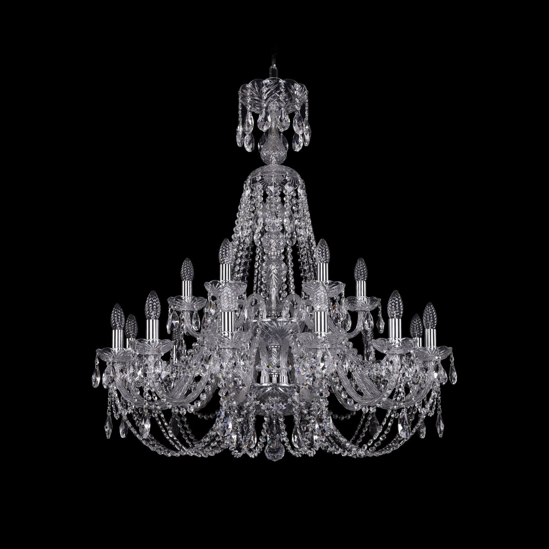фото Хрустальная люстра 1406/12+6/300/xl-95/2d ni bohemia ivele crystal