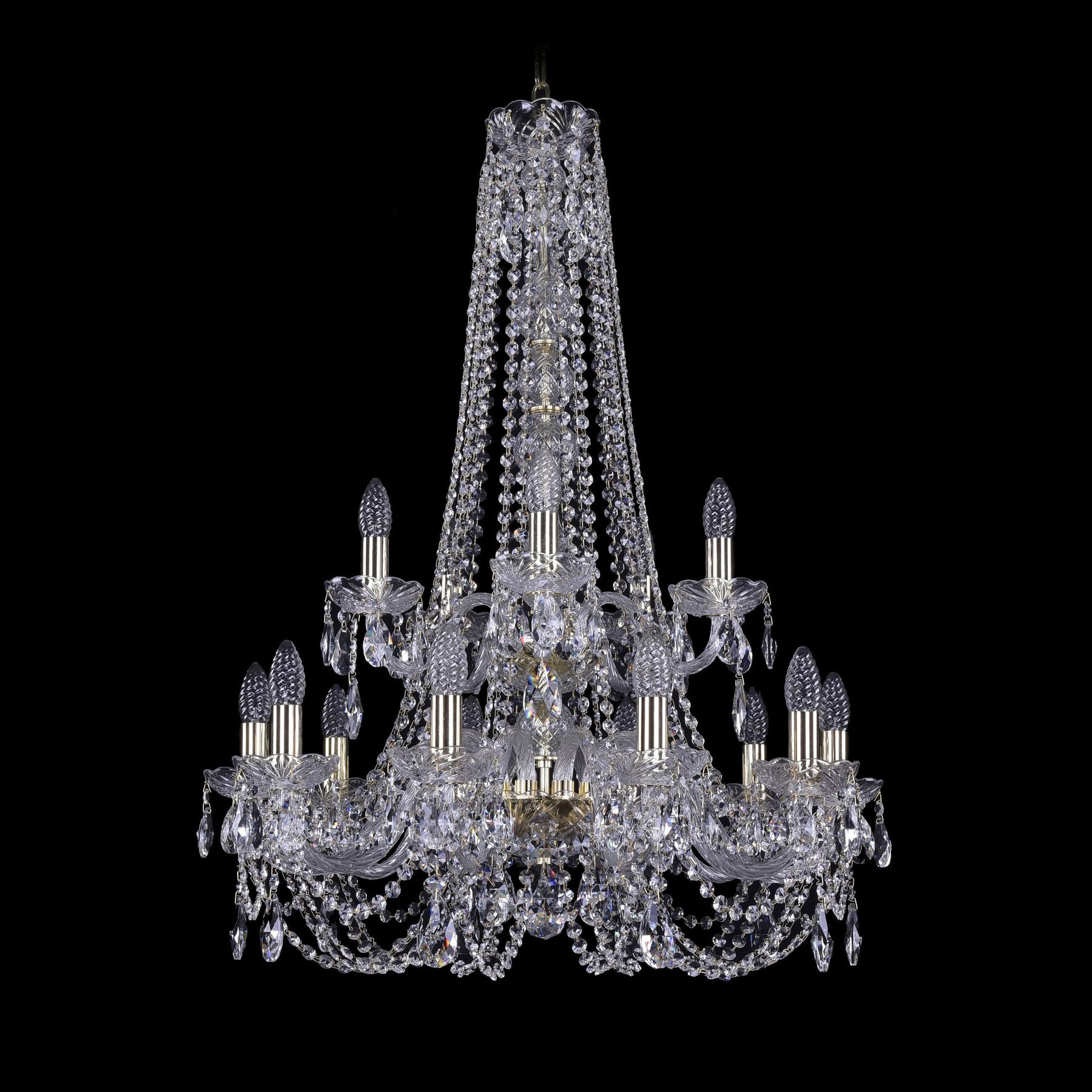 фото Хрустальная люстра 1406/10+5/240/h-90/2d g bohemia ivele crystal