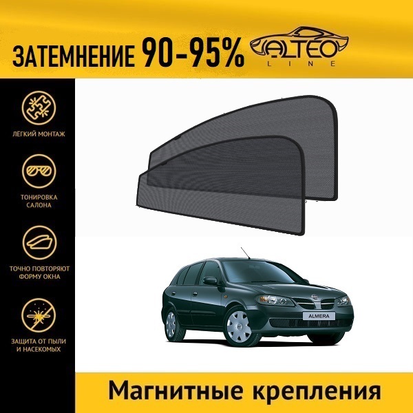 

Автошторки ALTEO на Nissan Almera 2 (N16) (2000-2006) хэтчбек 5d