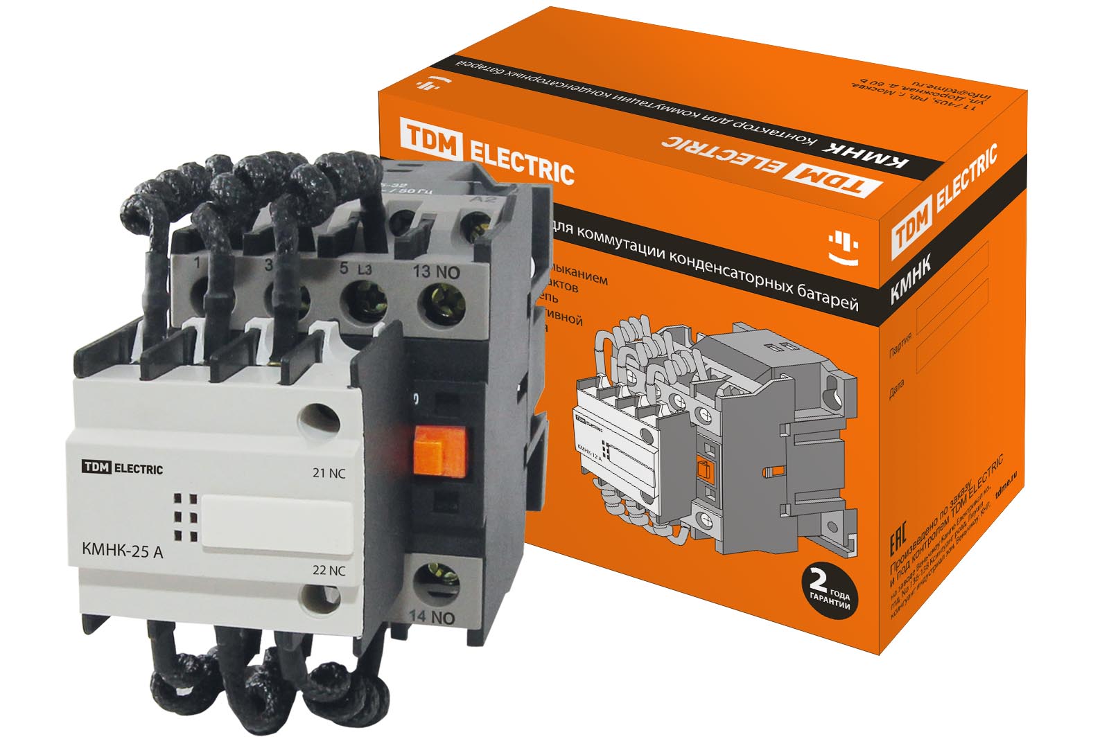 фото Контактор кмнк-50-230.б tdm electric 50квар 2но;1нз sq2103-0007