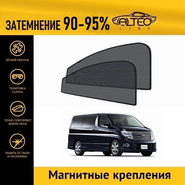 

Автошторки ALTEO на Nissan Elgrand 2 рестайлинг (E51) (2004-2010)