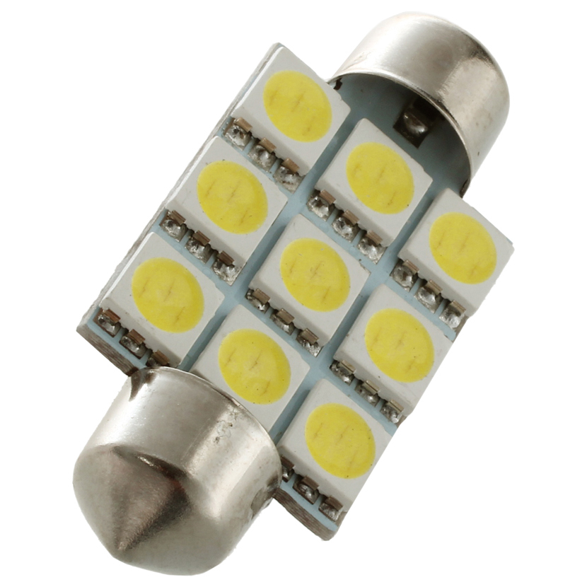 Лампа светодиодная SV014 T11 (SV8,5/8) 9SMD 5050 42мм 3 chip, кт.2 шт. бл. (белый) AVS