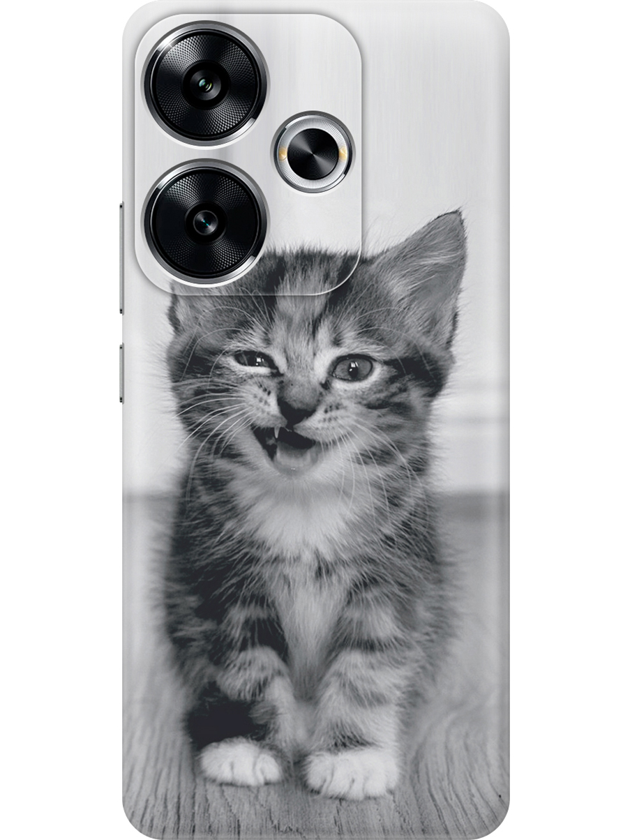 

Силиконовый чехол на Xiaomi Redmi Turbo 3 / Poco F6 с принтом "Котенок с ухмылкой", Прозрачный;белый;серый;черный, 783980811