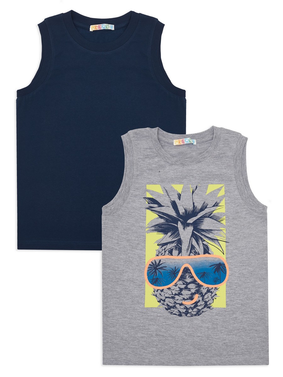 

Майка для мальчика Me&We JB121-J703-834 Серый/Синий-128