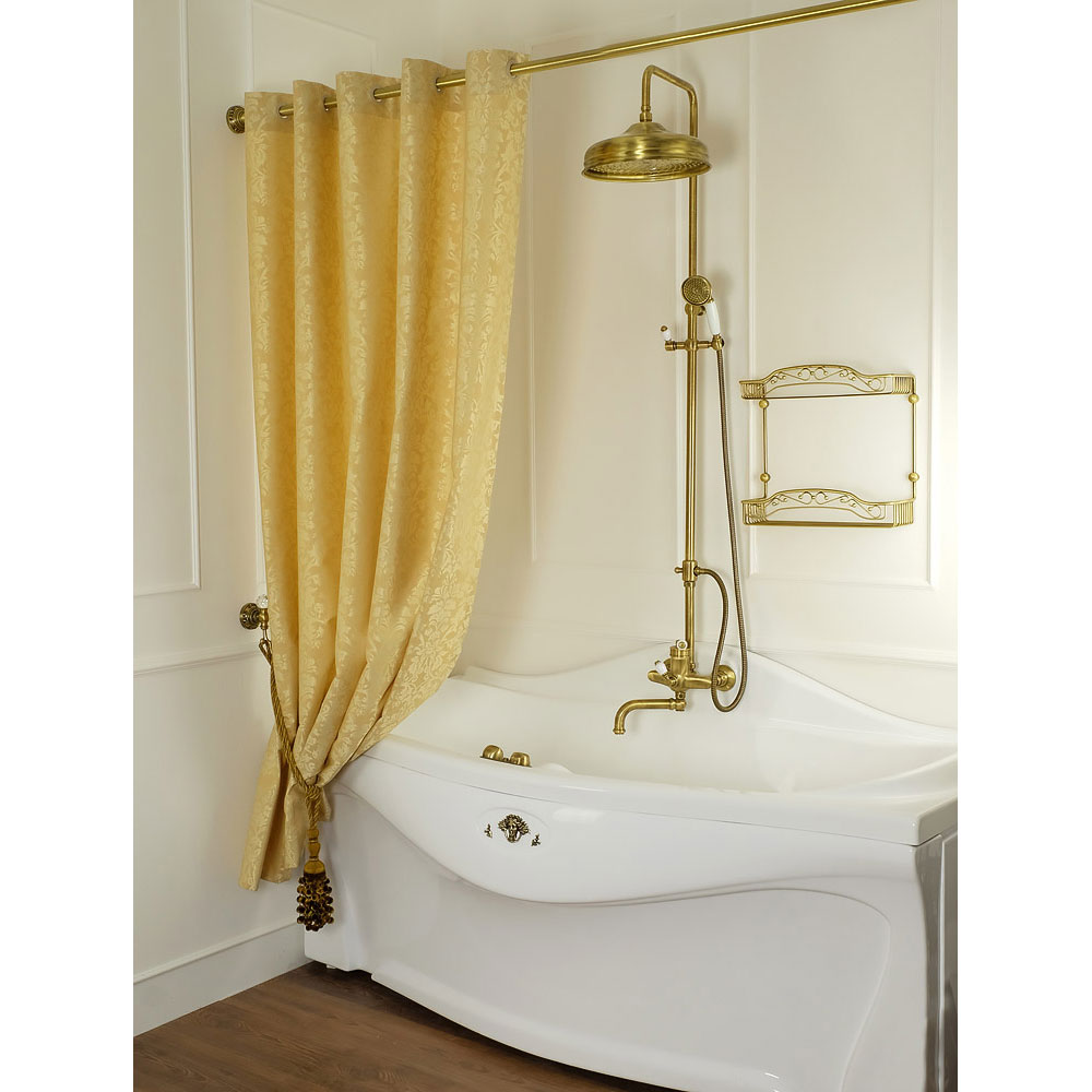 фото Migliore шторка l180xh200 см. для душа/ванны, текстиль, узор барокко, цвет бисквит