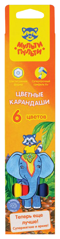 

Карандаши цветные Мульти-Пульти Енот в Индии СР_10744, 6 цветов, Голубой;желтый;зеленый;коричневый;красный;черный, 592-256