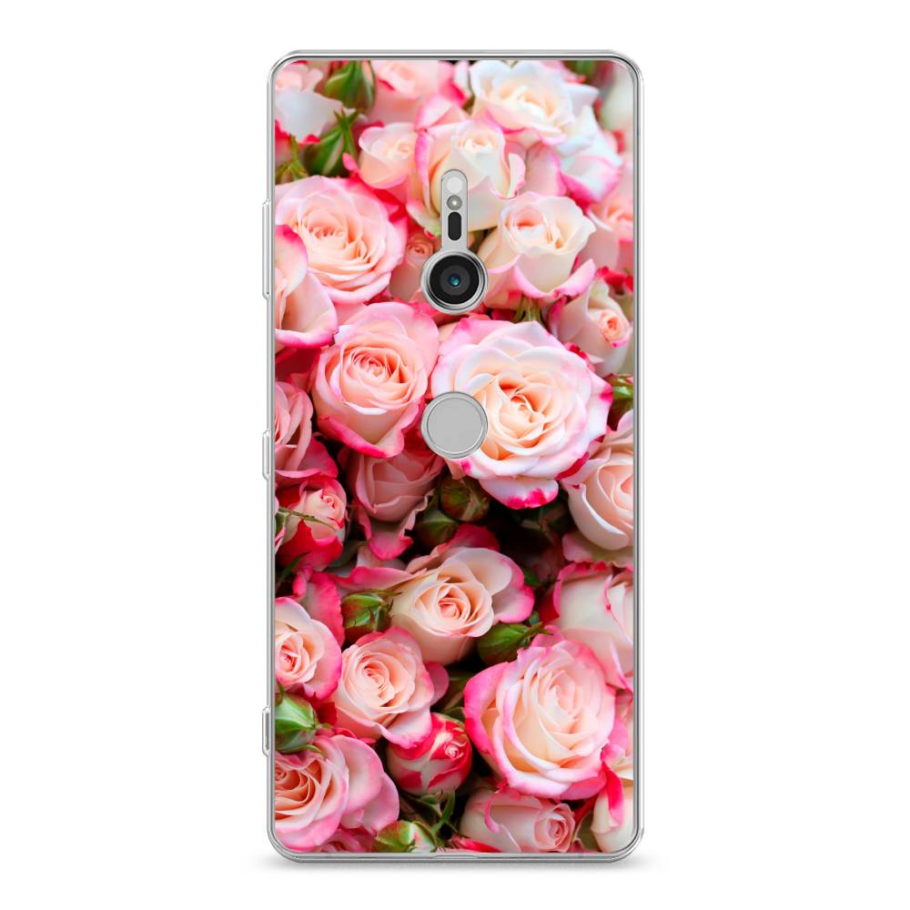 

Чехол на Sony Xperia XZ3 "Много роз", Розовый, 53650-2