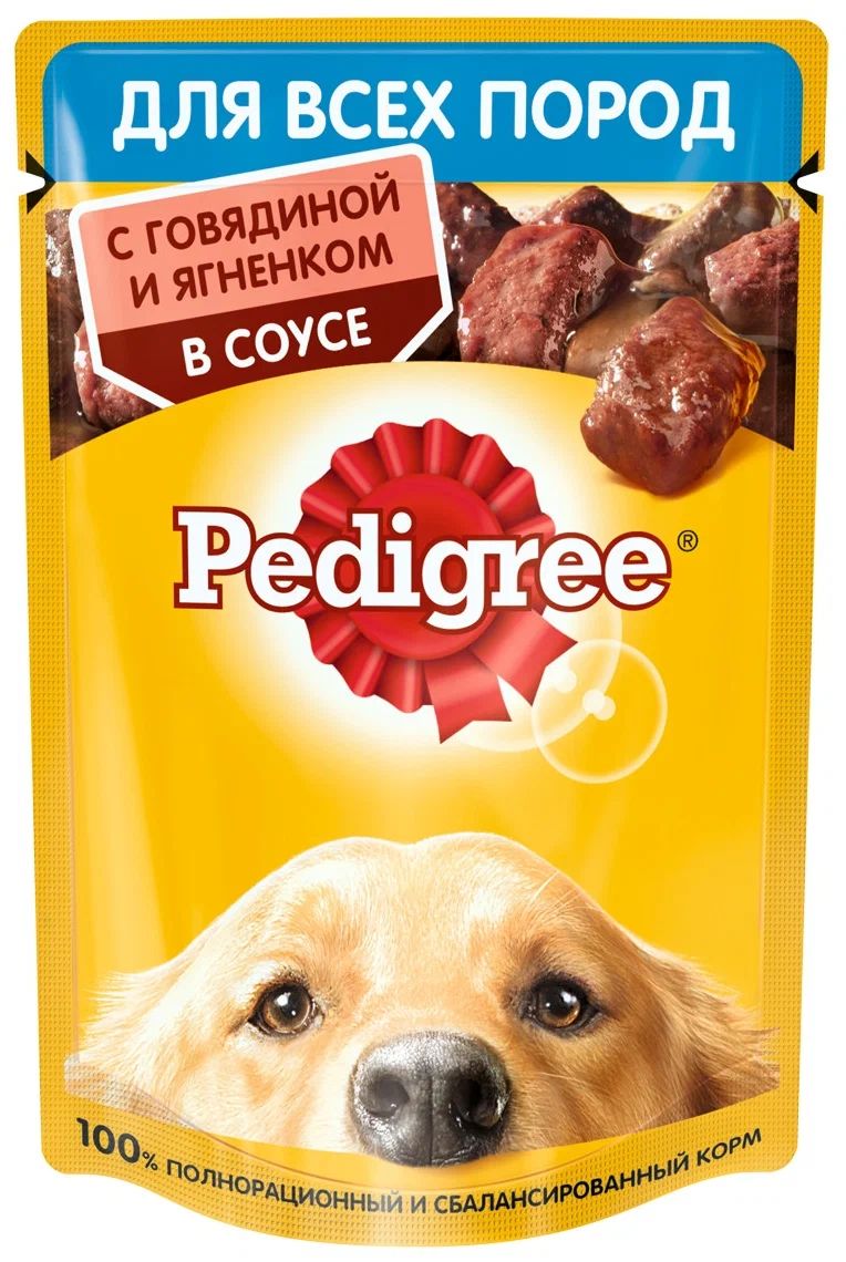 

Влажный корм для собак Pedigree говядина и ягненок в соусе 28 шт по 85 г
