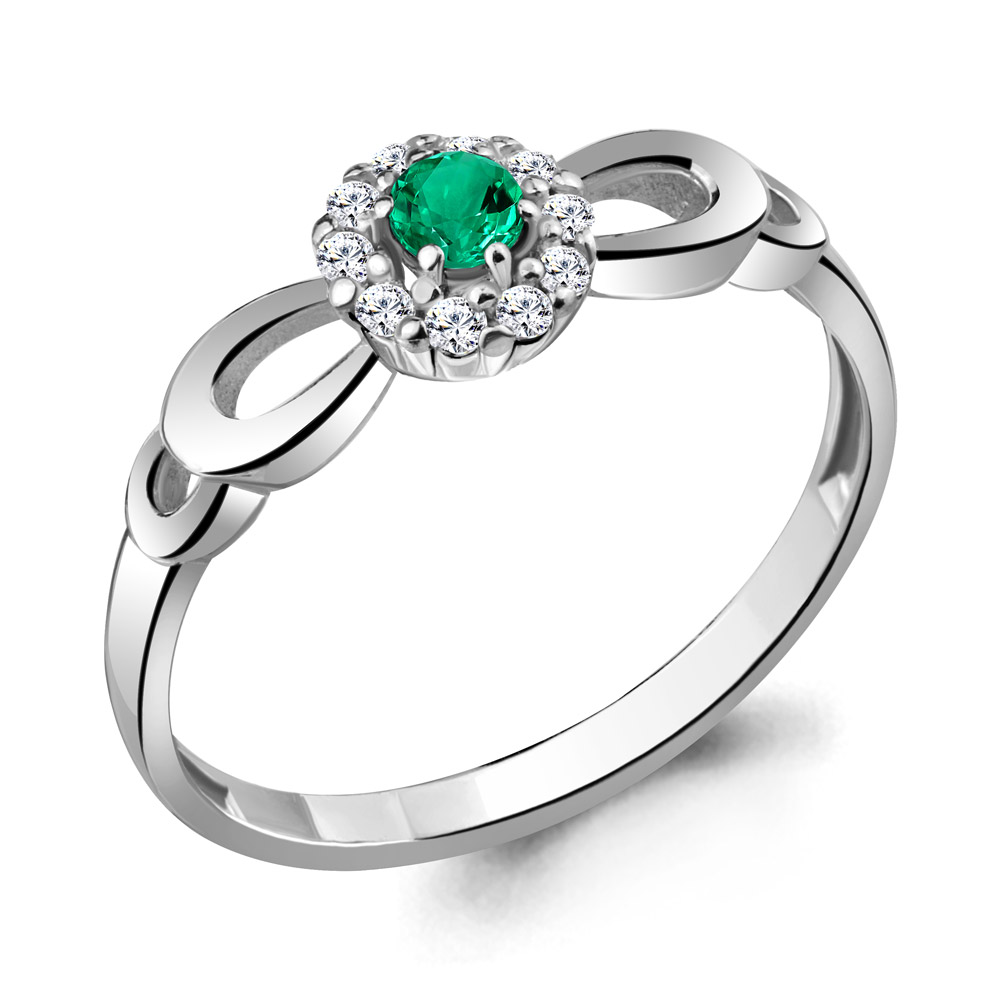 

Кольцо из серебра с изумрудом р. 18,5 Aquamarine 68813АГ_925_р, 68813АГ_925_р