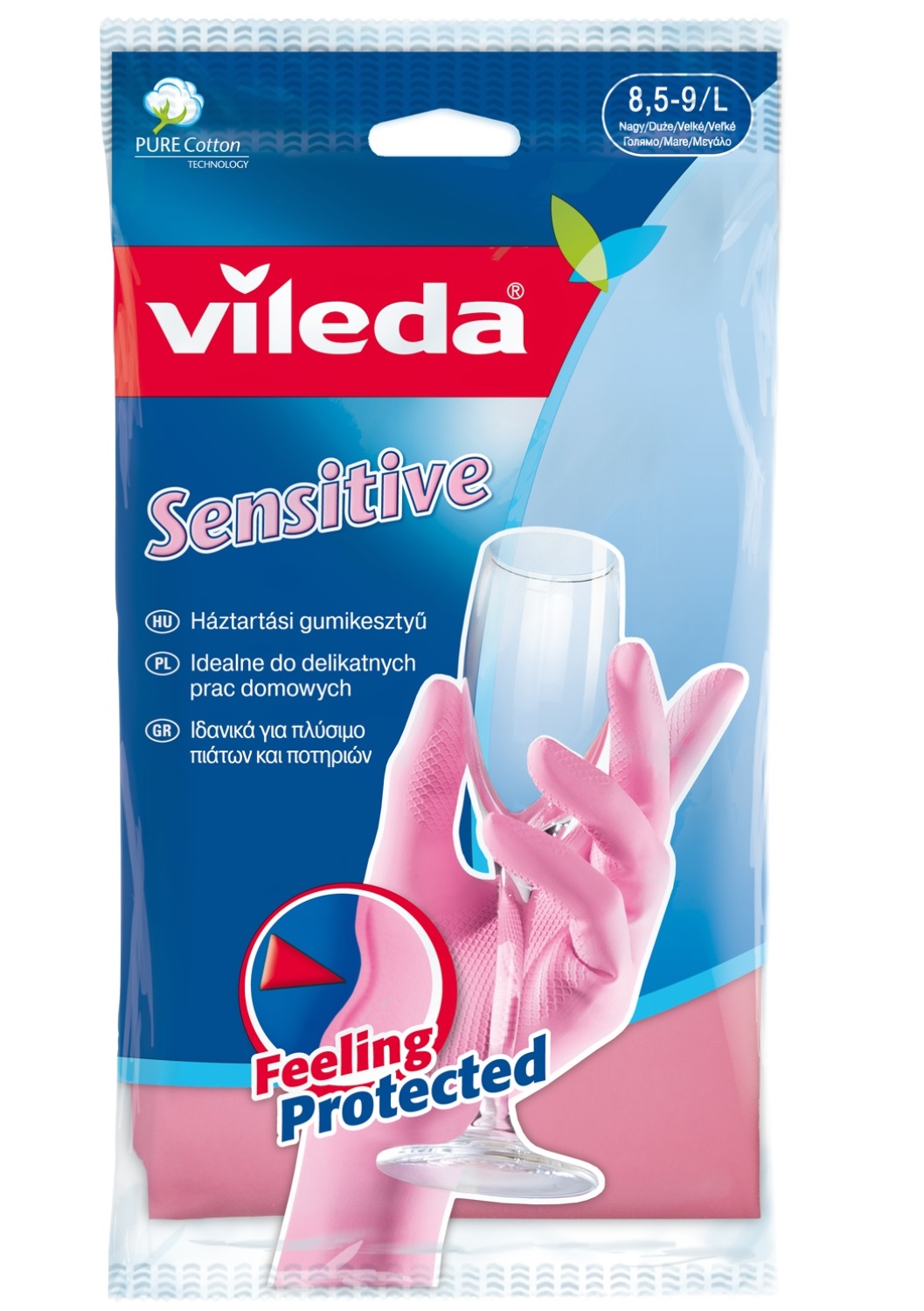 фото Перчатки vileda candy sensitive виледа кенди сенсетив розовые размер l