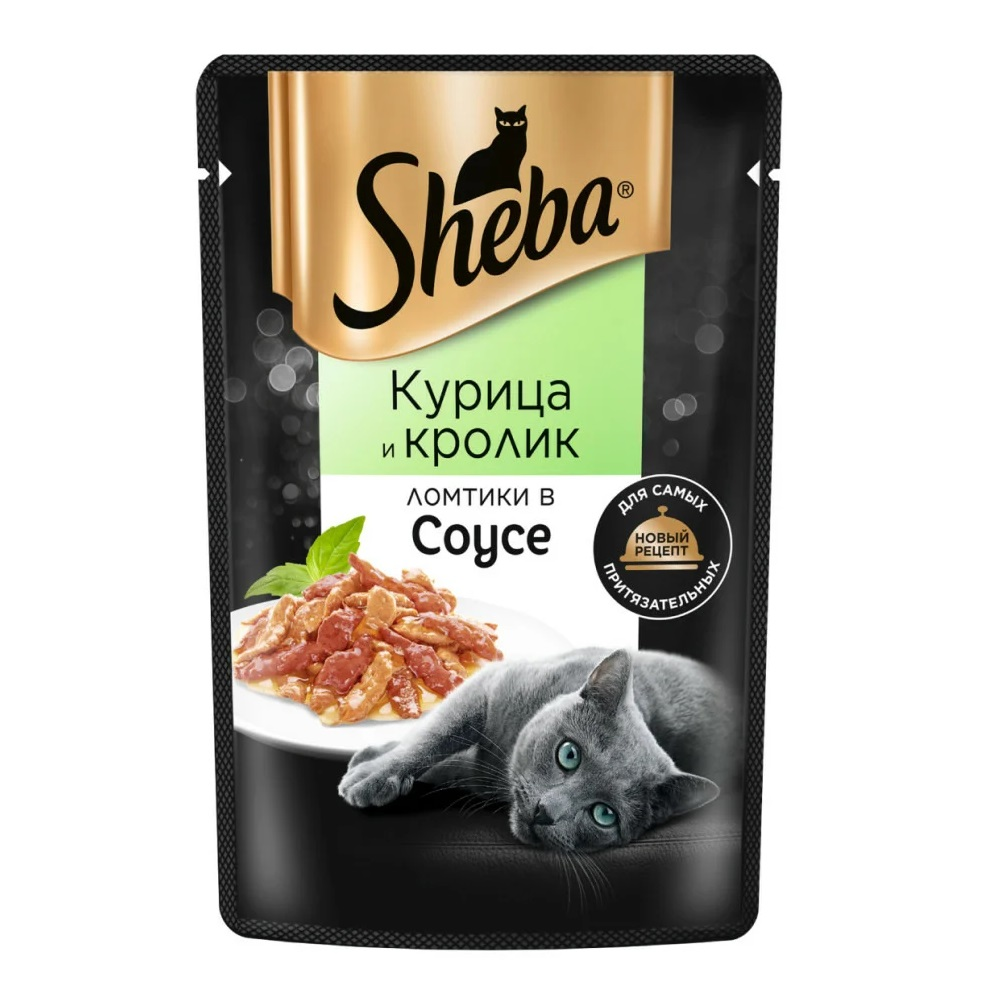 

Влажный корм для кошек Sheba ломтики в соусе курица и кролик 28 шт по 75 г