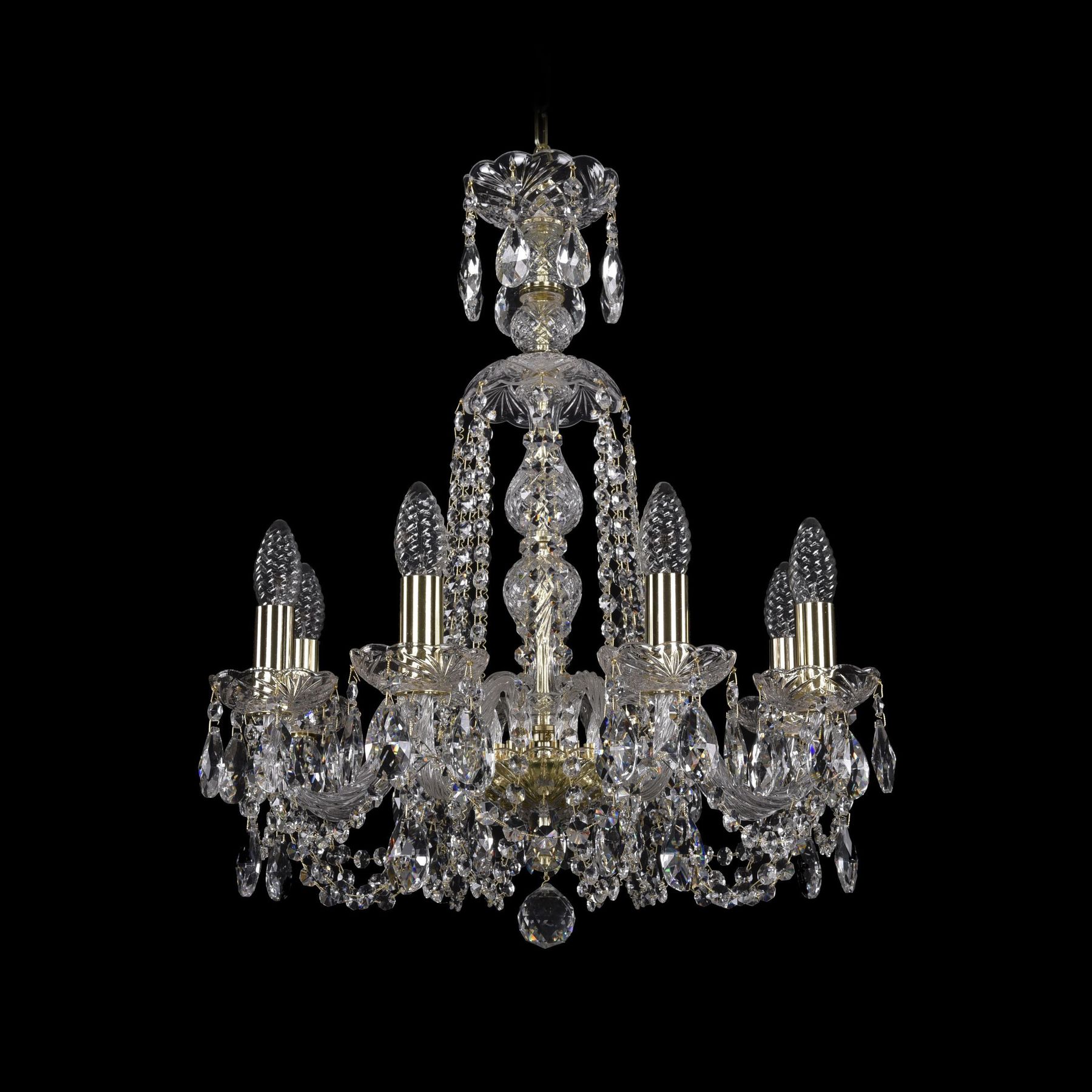 

Хрустальная люстра 1402/8/160/XL-59 G Bohemia Ivele Crystal, 1402/8/160/XL-59 G