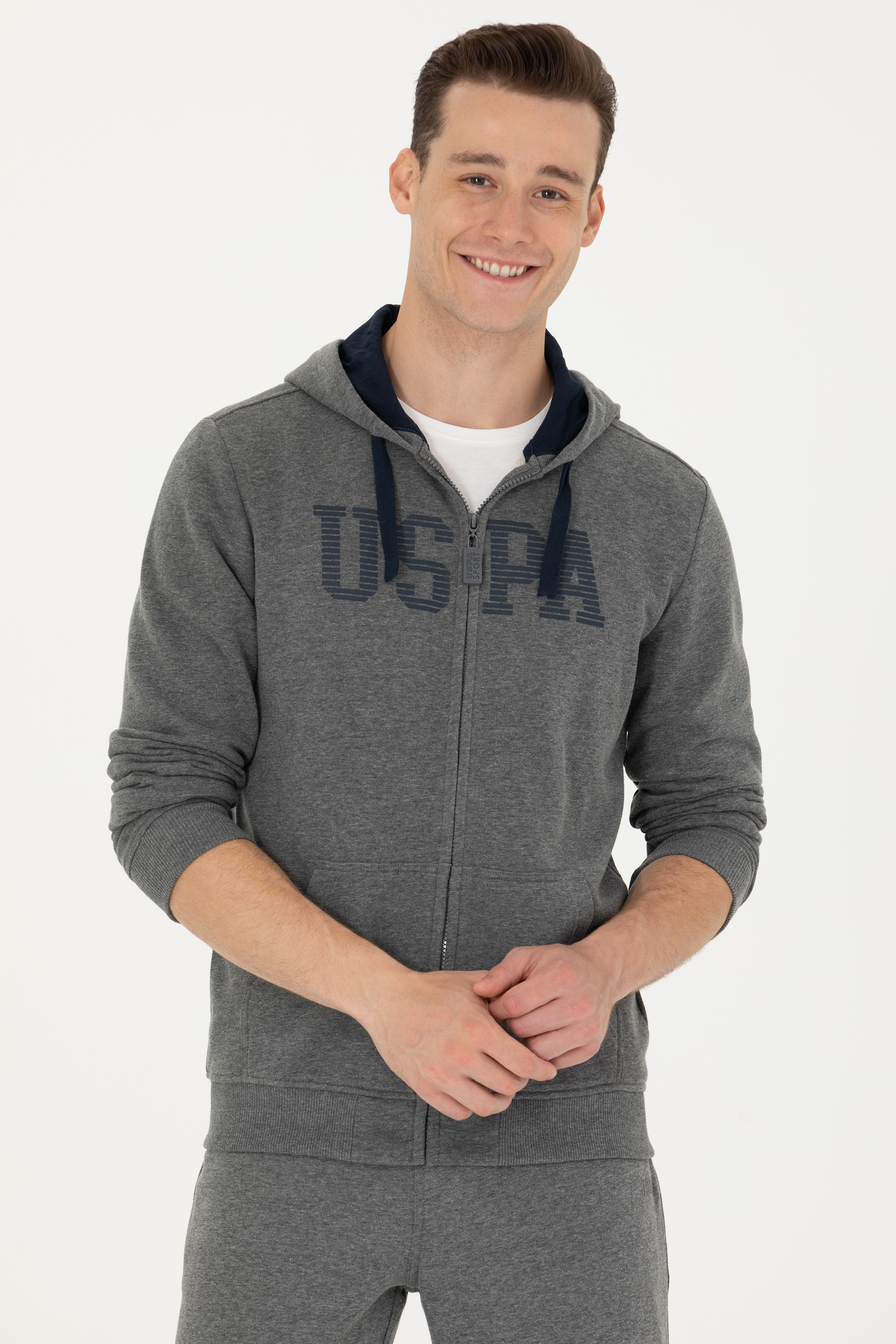 

Толстовка мужская US Polo G081SZ0820AREN23K-E серая XL, Серый, G081SZ0820AREN23K-E