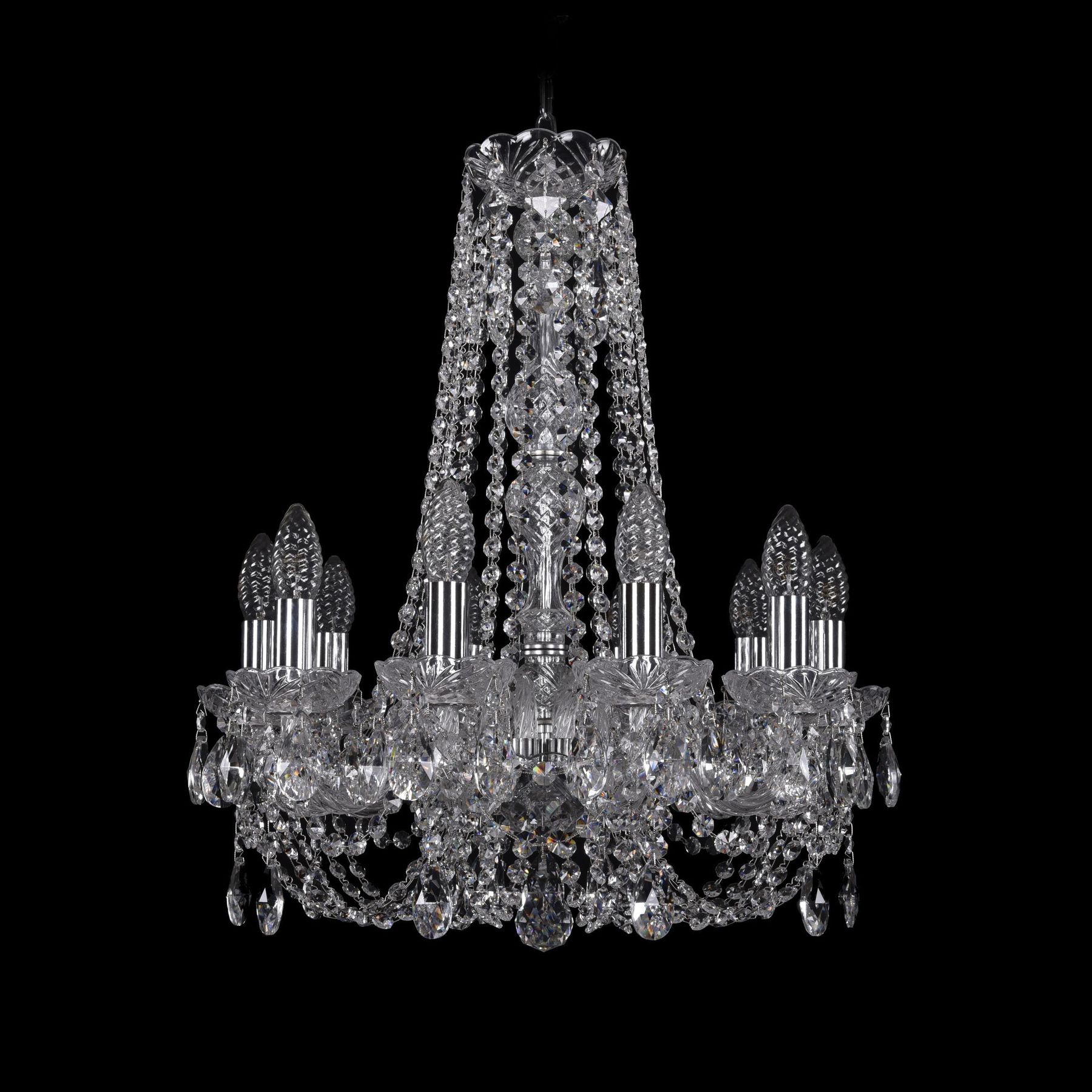 

Хрустальная люстра 1406/10/160/h-58 Ni Bohemia Ivele Crystal, 1406/10/160/h-58 Ni