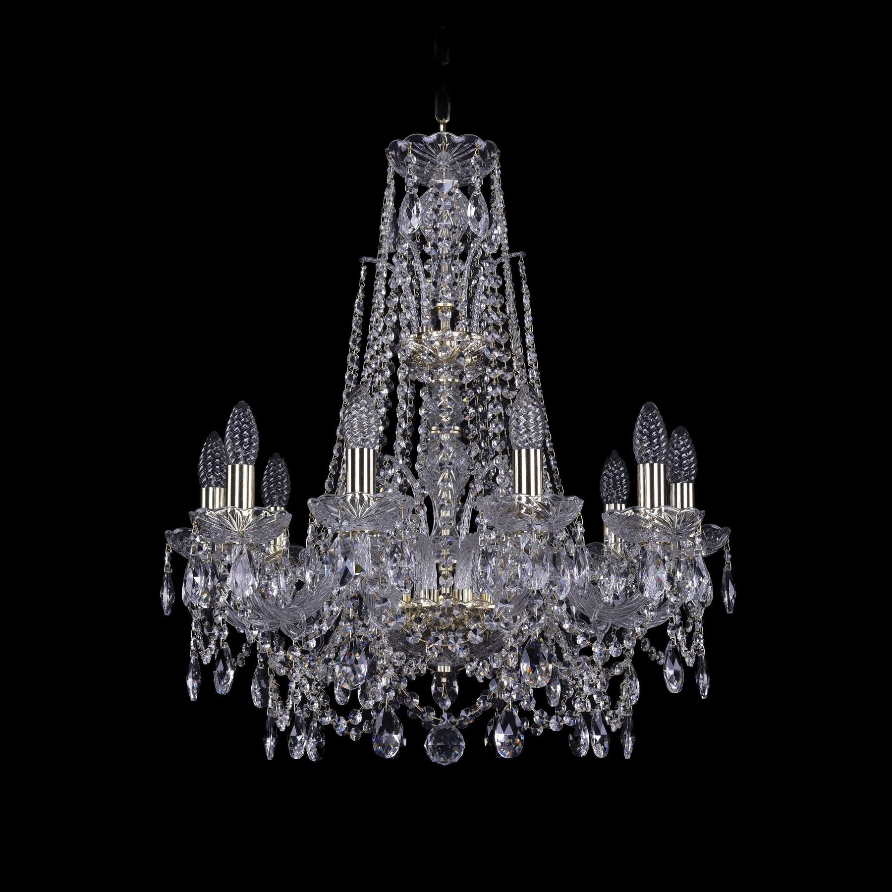 

Хрустальная люстра 1411/10/195/XL-65 G Bohemia Ivele Crystal, 1411/10/195/XL-65 G