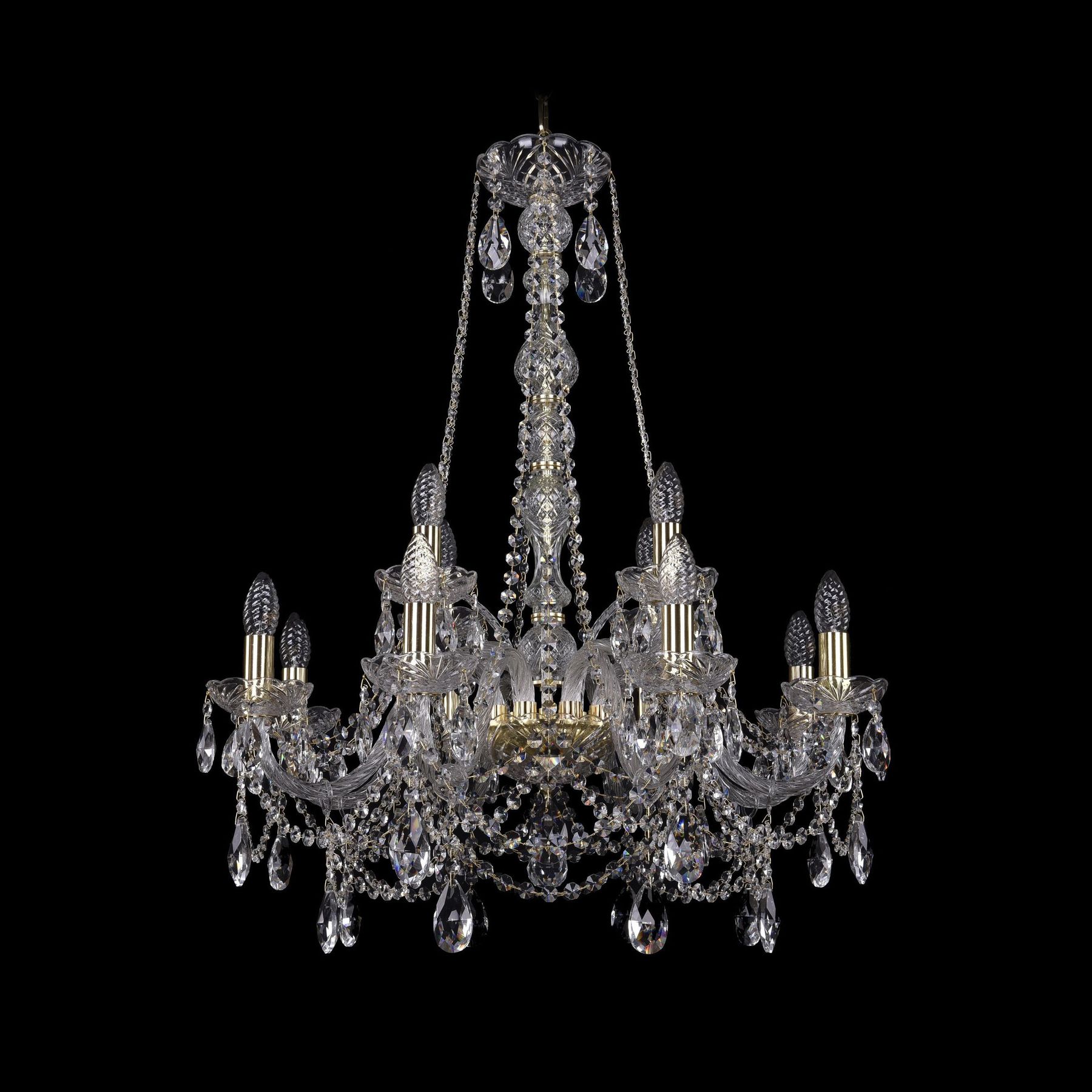 фото Хрустальная люстра 1411/8+4/240/h-83 g bohemia ivele crystal