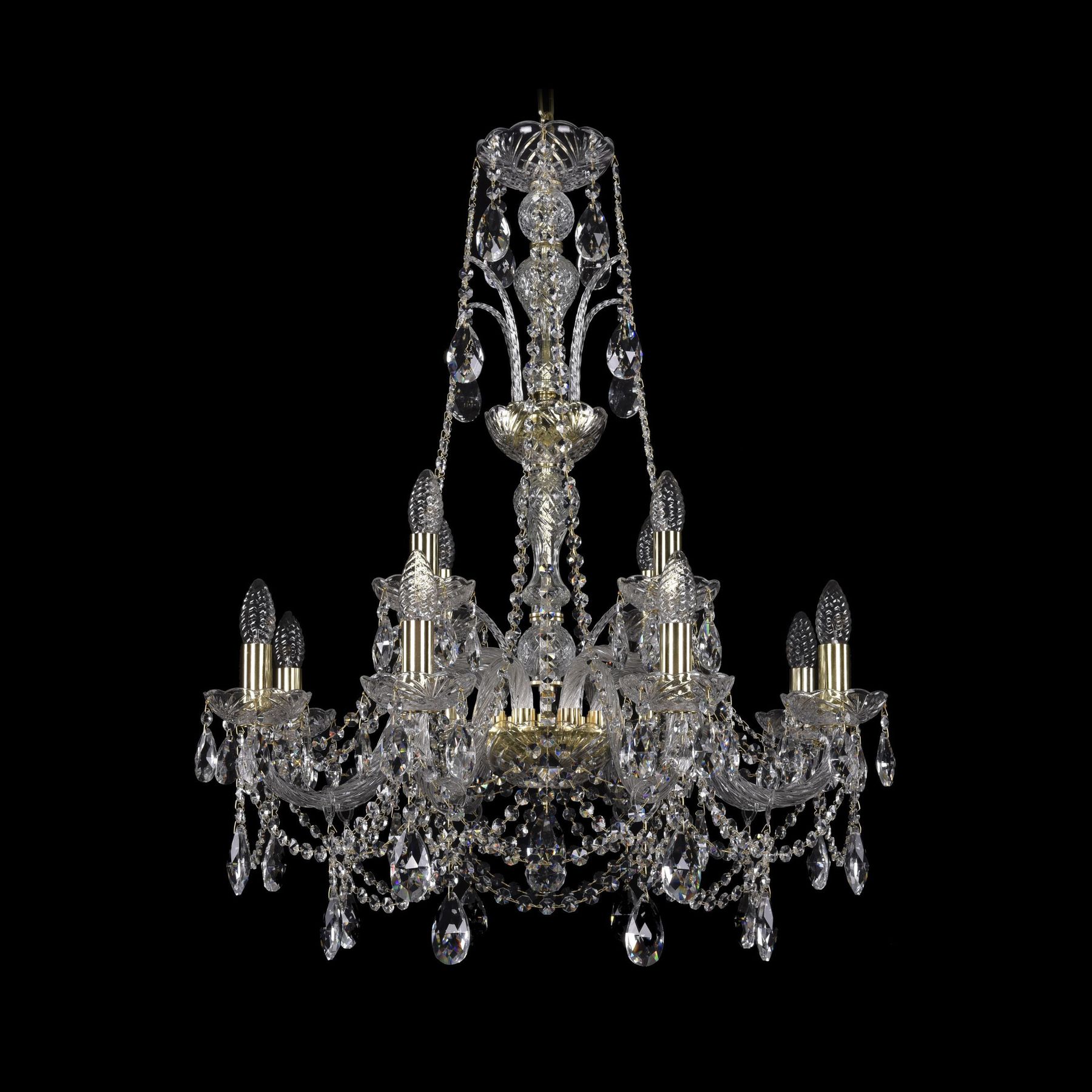 фото Хрустальная люстра 1411/8+4/240/xl-83 g bohemia ivele crystal