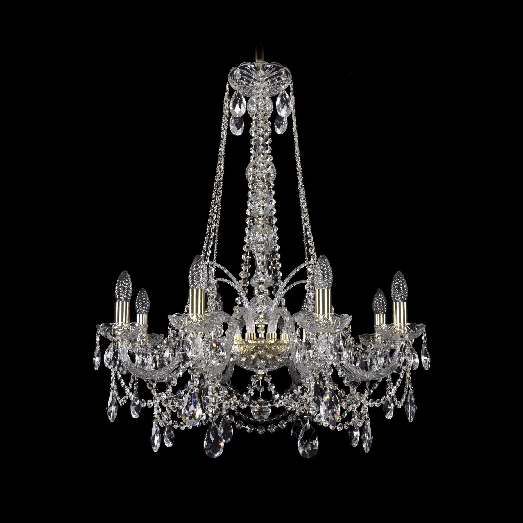

Хрустальная люстра 1411/8/240/h-83 G Bohemia Ivele Crystal, 1411/8/240/h-83 G