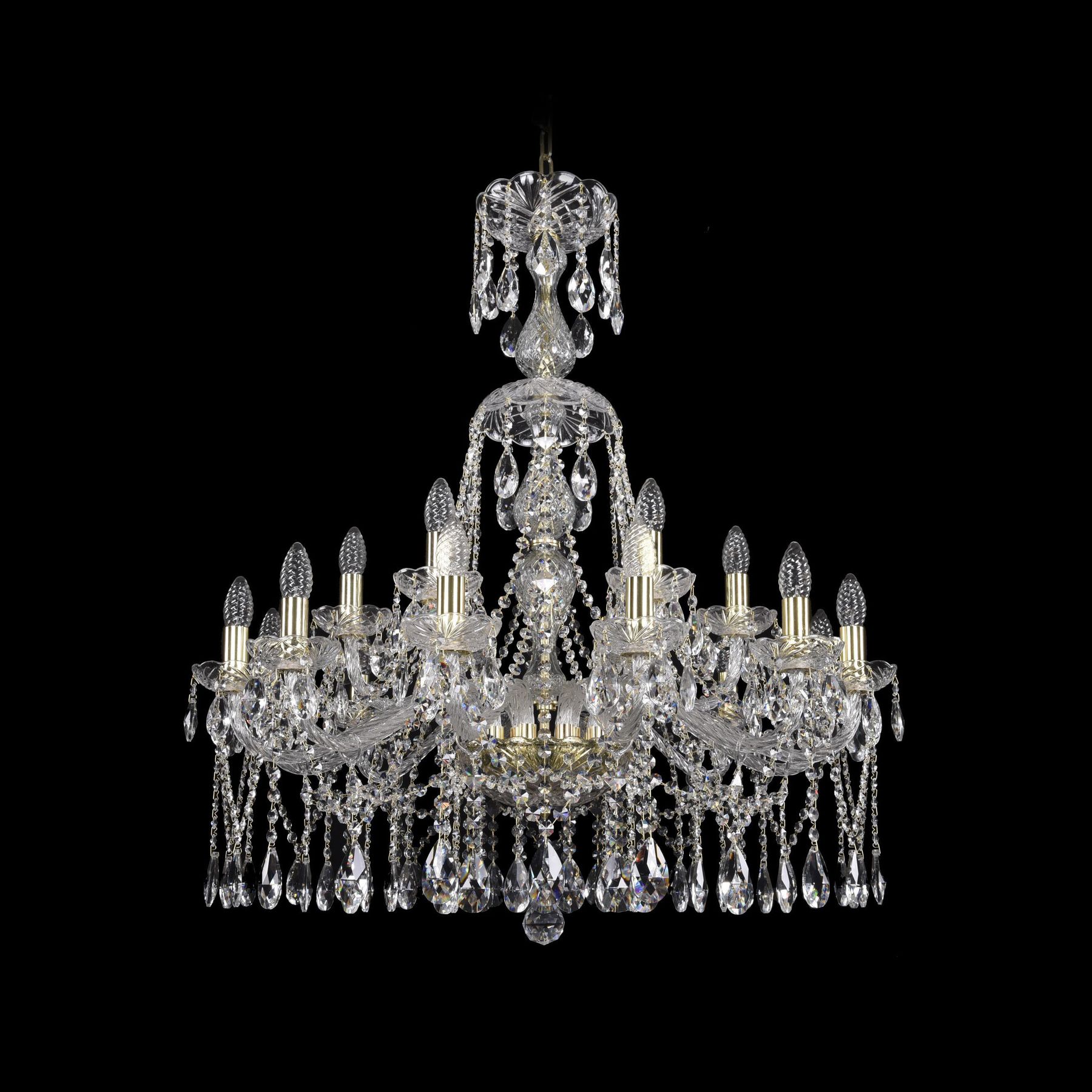 

Хрустальная люстра 1413/12+6/300/XL-95 G Bohemia Ivele Crystal, 1413/12+6/300/XL-95 G
