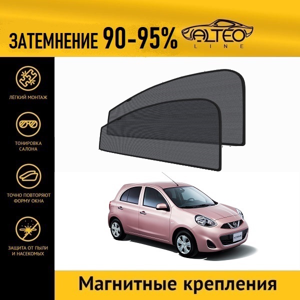 

Автошторки ALTEO на Nissan March 4 рестайлинг (K13) (2013-н.в.)
