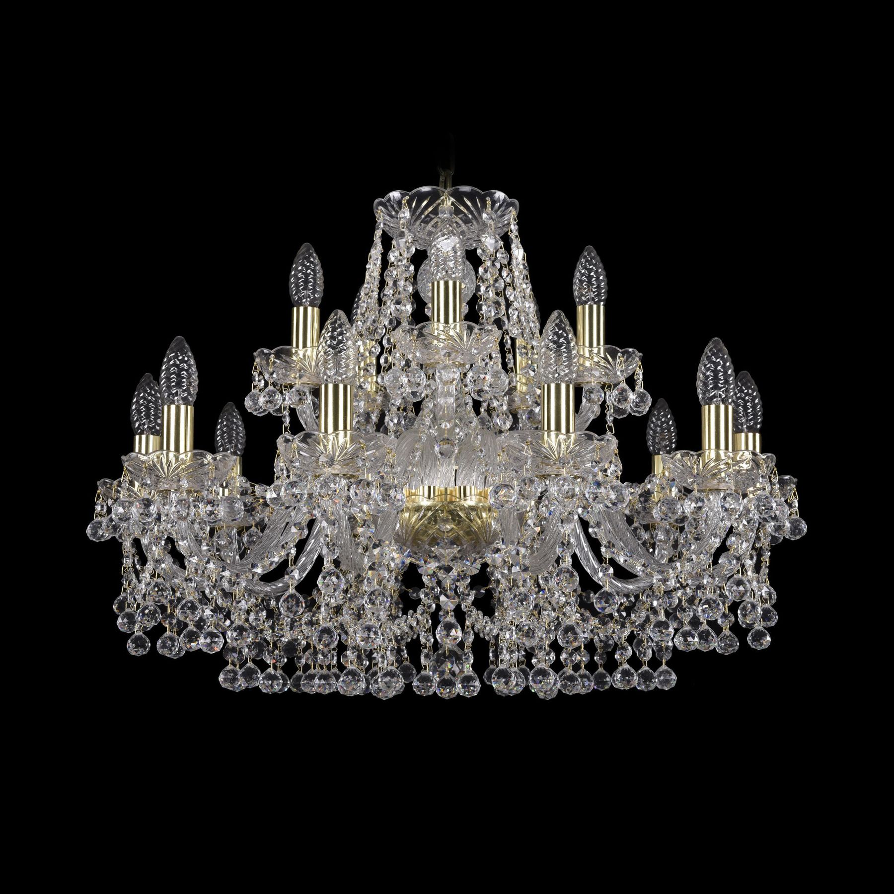

Хрустальная люстра 1409/10+5/240 G Bohemia Ivele Crystal, 1409/10+5/240 G