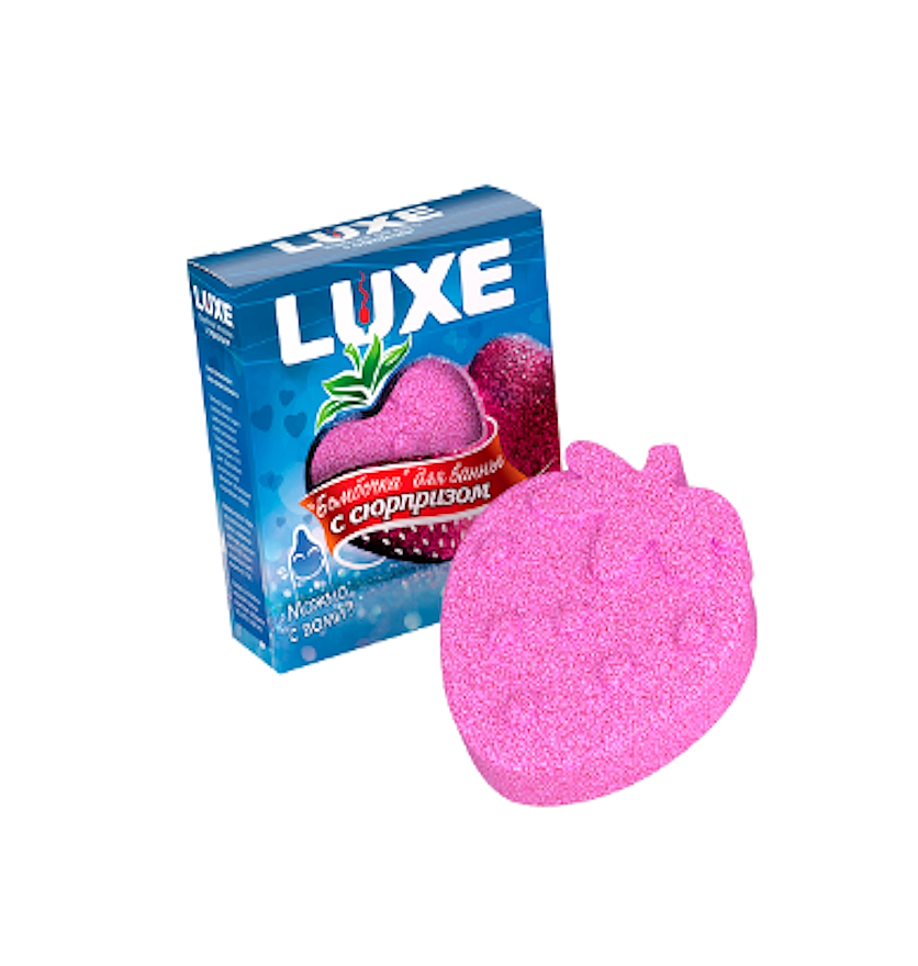 

Бомбочка LUXE для ванны с сюрпризом, клубничка, Розовый