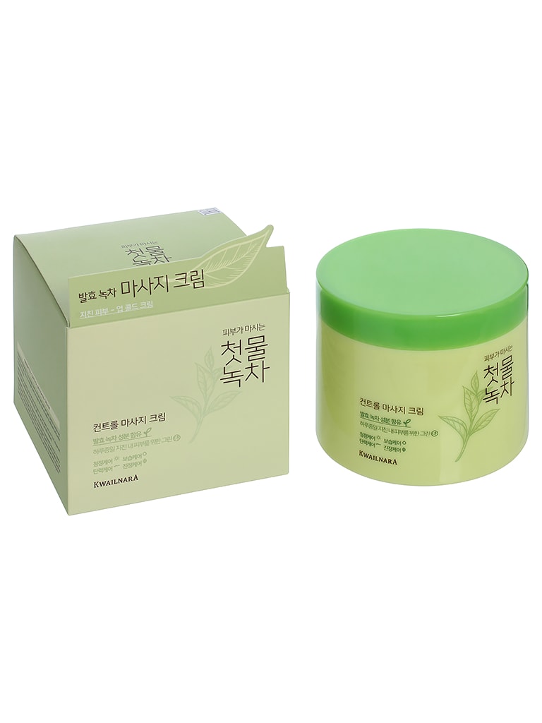 Крем WELCOS для лица массажный Green Tea Control Massage Cream 300г