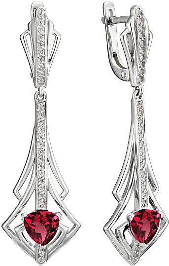

Серьги из серебра с гранатом/фианитом АЛЬКОР 02-0988/00GR-00, 02-0988/00GR-00