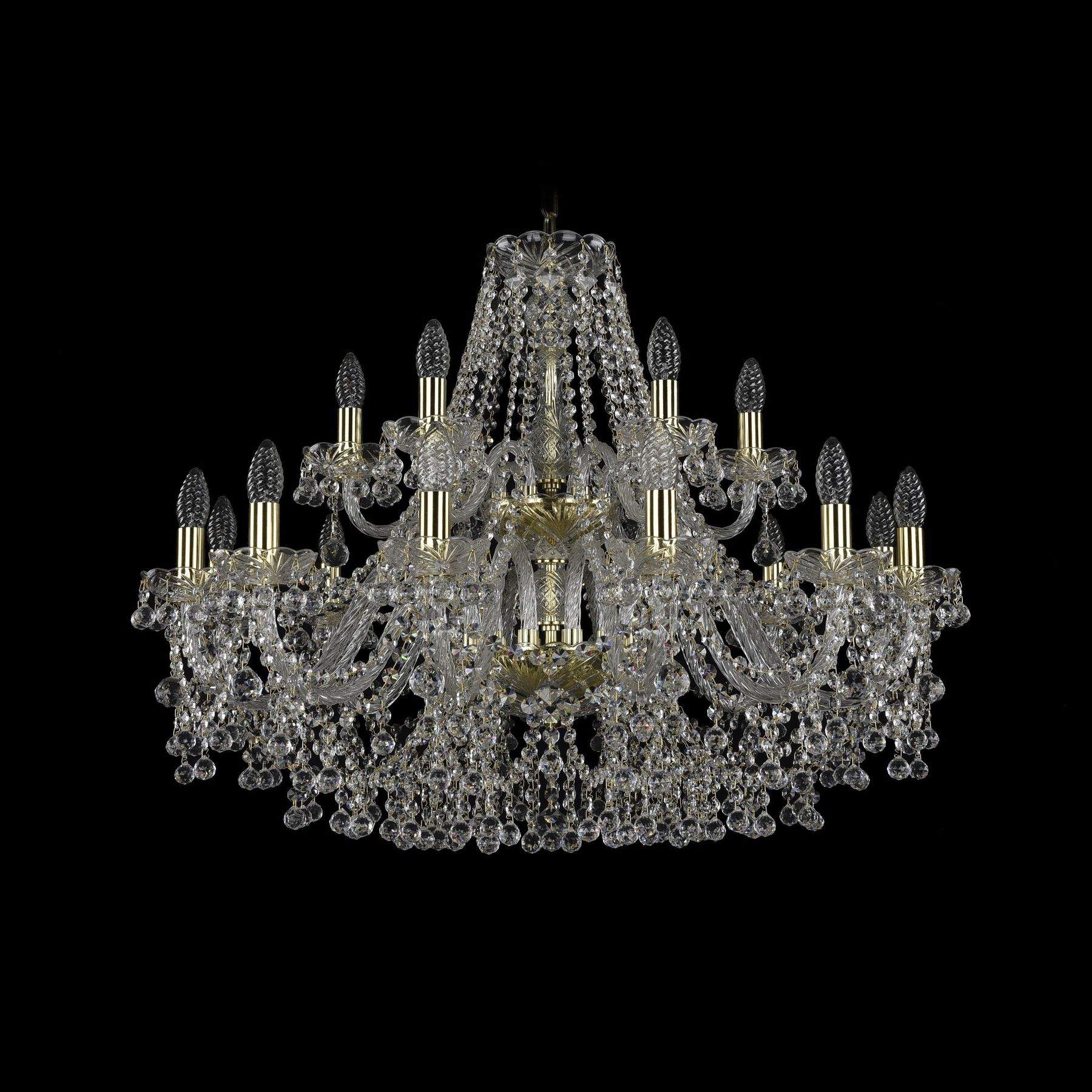 фото Хрустальная люстра 1409/12+6/300/2d g bohemia ivele crystal
