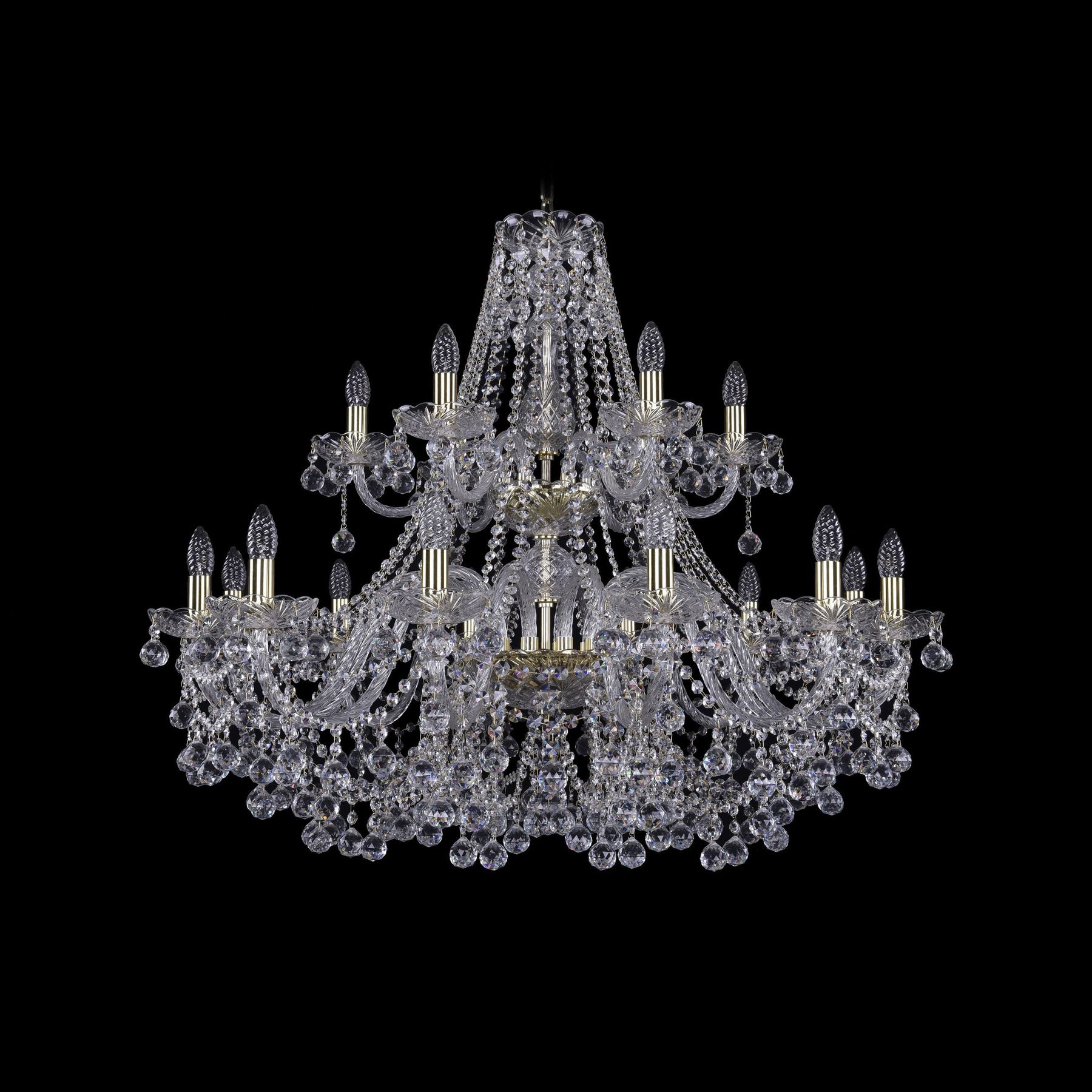 фото Хрустальная люстра 1409/12+6/360/2d g bohemia ivele crystal