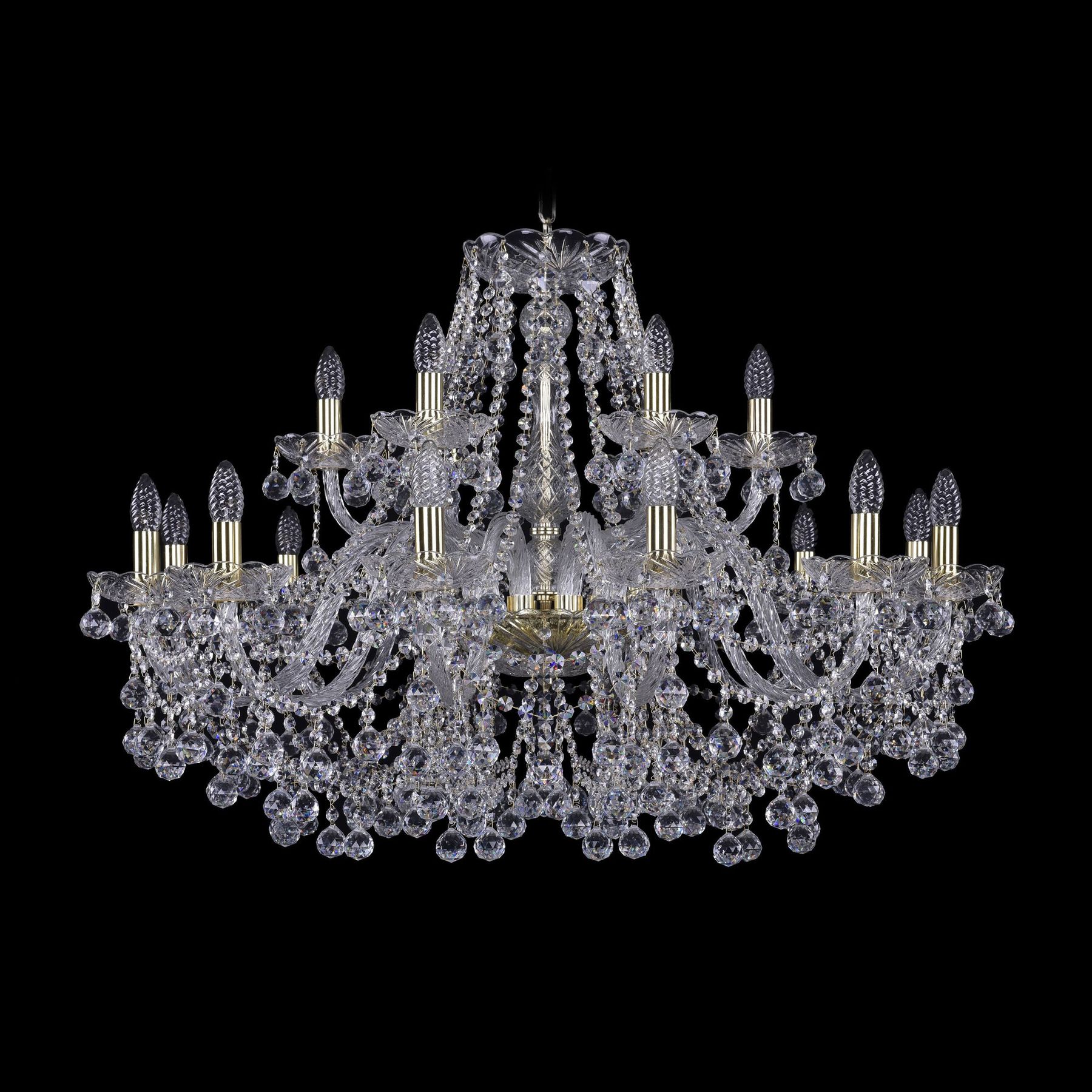 фото Хрустальная люстра 1409/12+6/360 g bohemia ivele crystal