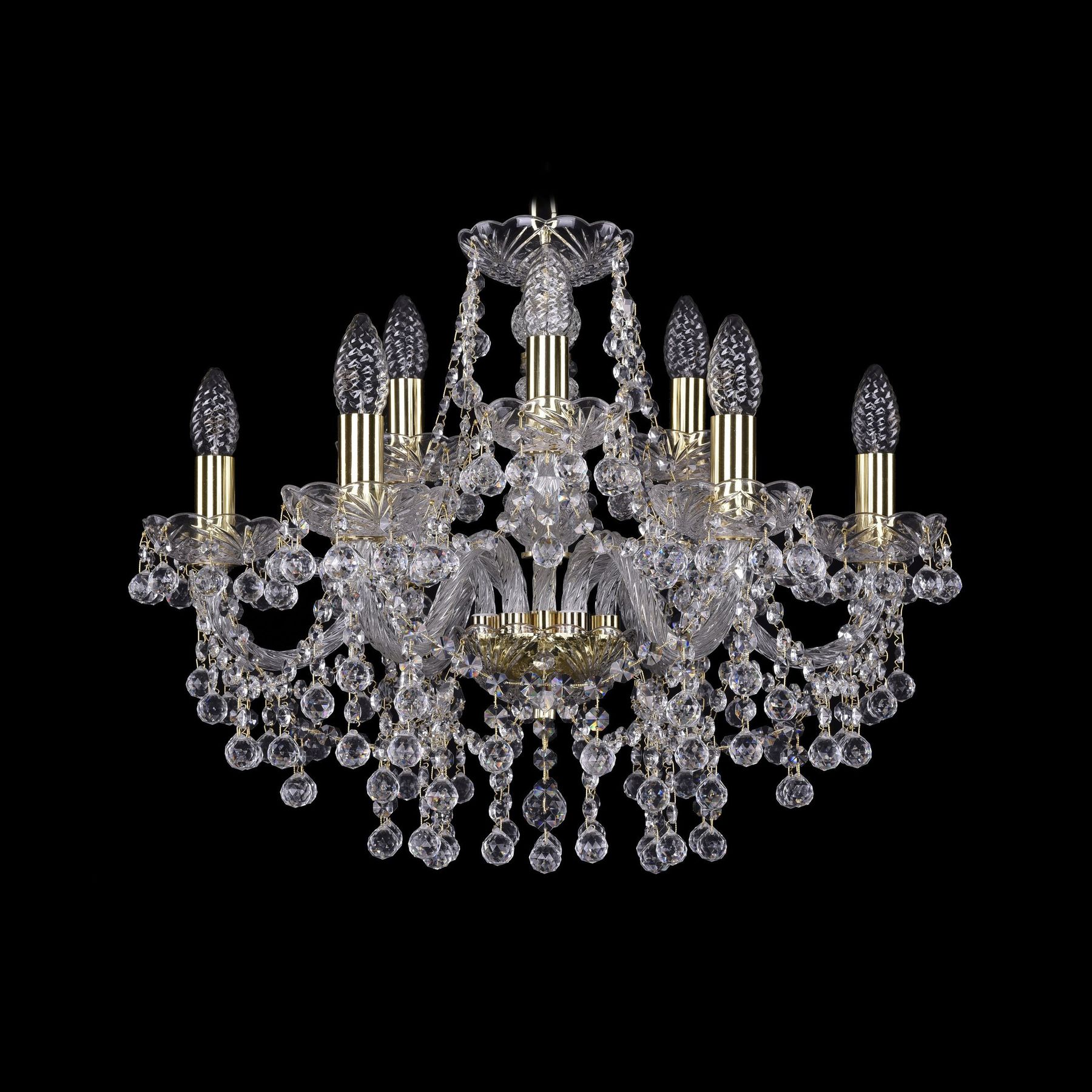 

Хрустальная люстра 1409/6+3/195 G Bohemia Ivele Crystal, 1409/6+3/195 G