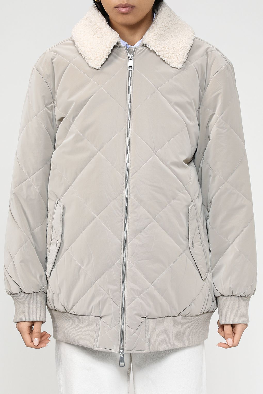 

Куртка женская Esprit Casual 083EE1G328 серая L, Серый, 083EE1G328