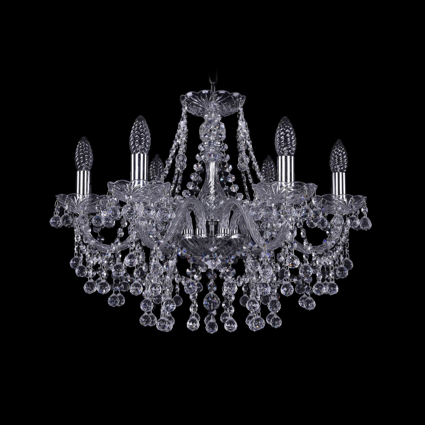 

Хрустальная люстра 1409/6/195 Ni Bohemia Ivele Crystal, 1409/6/195 Ni