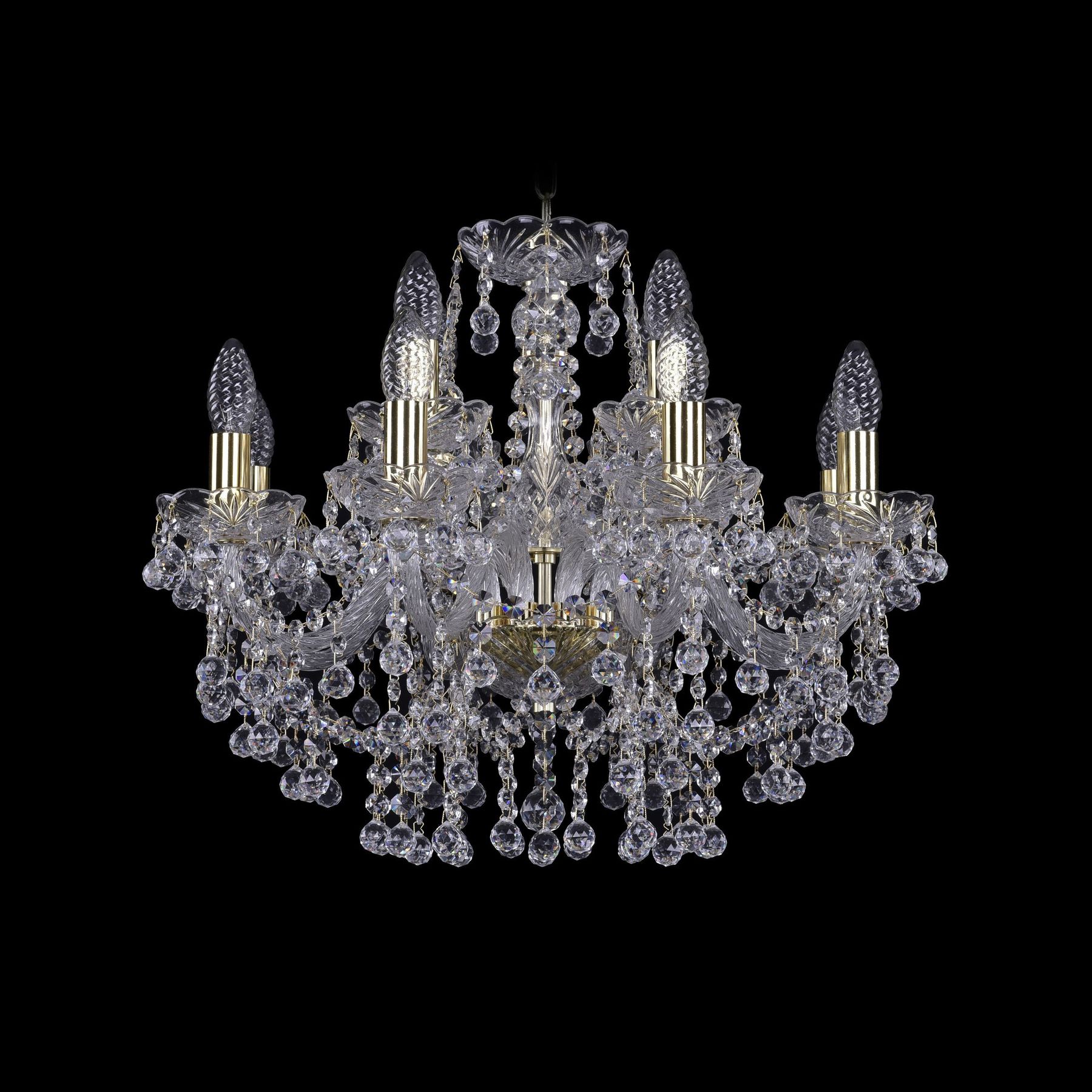 

Хрустальная люстра 1409/8+4/195 G Bohemia Ivele Crystal, 1409/8+4/195 G