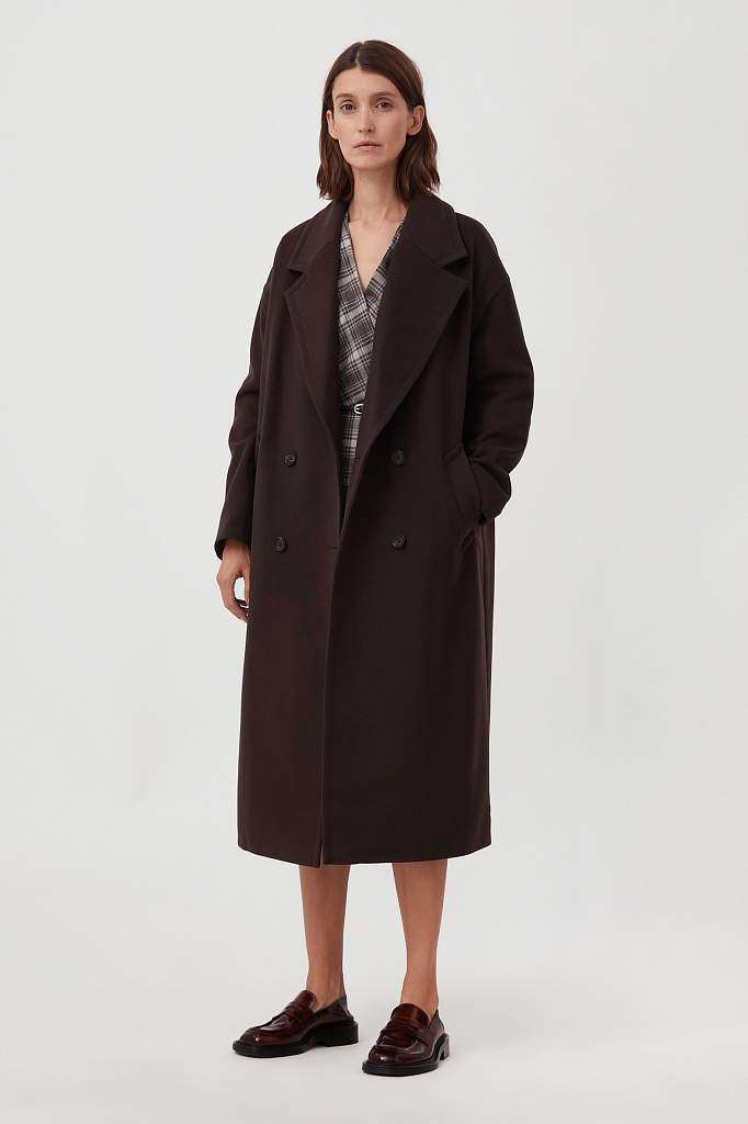 Пальто женское Finn Flare FAB11041 коричневое XL
