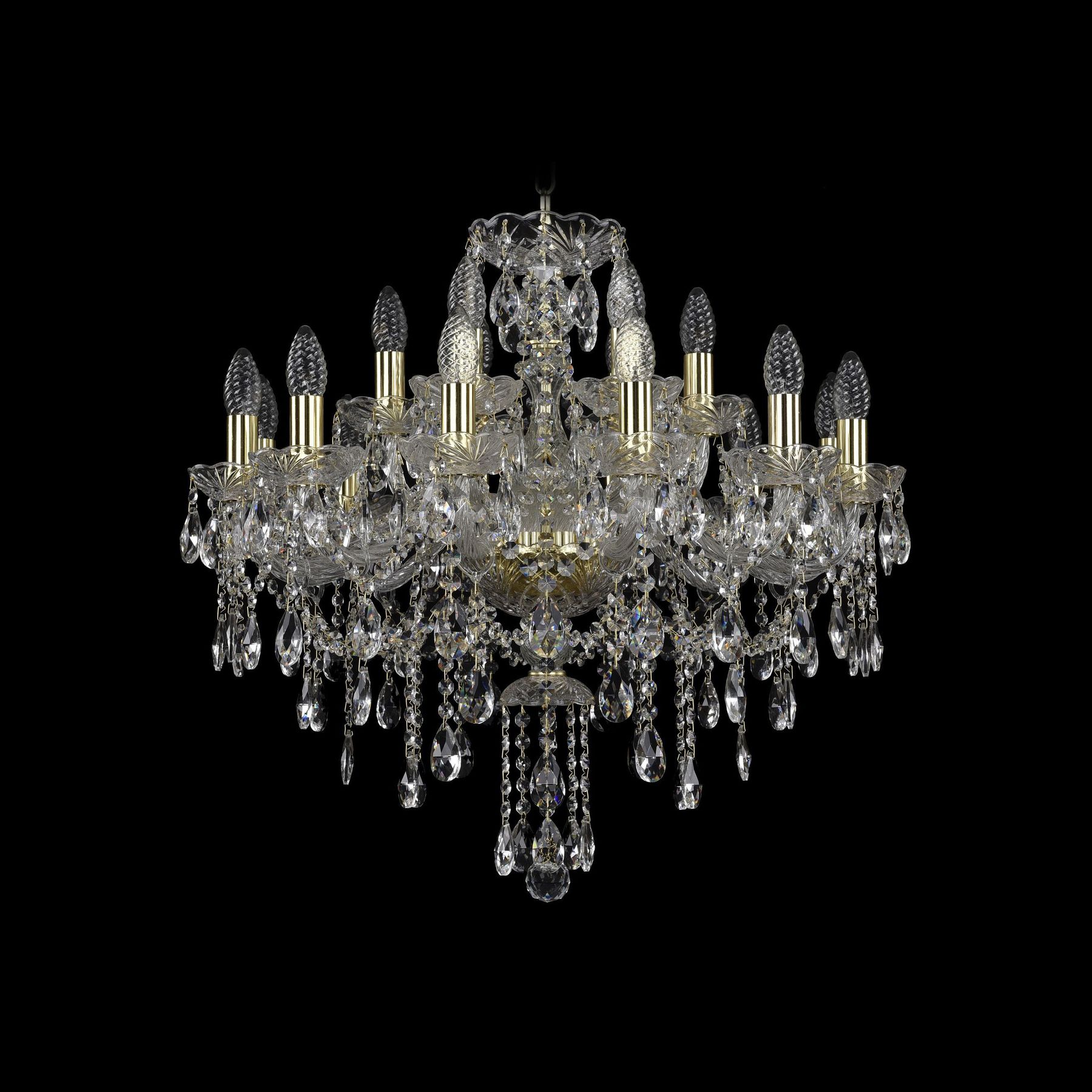 

Хрустальная люстра 1415/12+6/220 G Bohemia Ivele Crystal, 1415/12+6/220 G