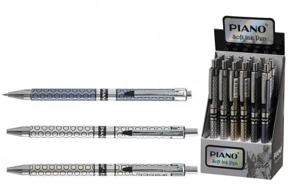 

Набор шариковых ручек Piano PS-007 "Соты" на масляной основе цвет чернил синий 0.7мм 3 шт., PS-007
