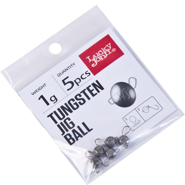 

Джиг головки Lucky John Tungsten Jig Ball 1 г, набор 5шт., арт. LJTB-001, Серебристый, Tungsten Jig Ball