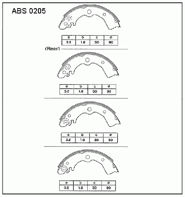 

Тормозные колодки ALLIED NIPPON задние барабанные ABS0205