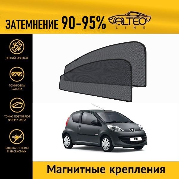 

Автошторки ALTEO на Peugeot 107, 1 (2005-2009) хэтчбек 3d