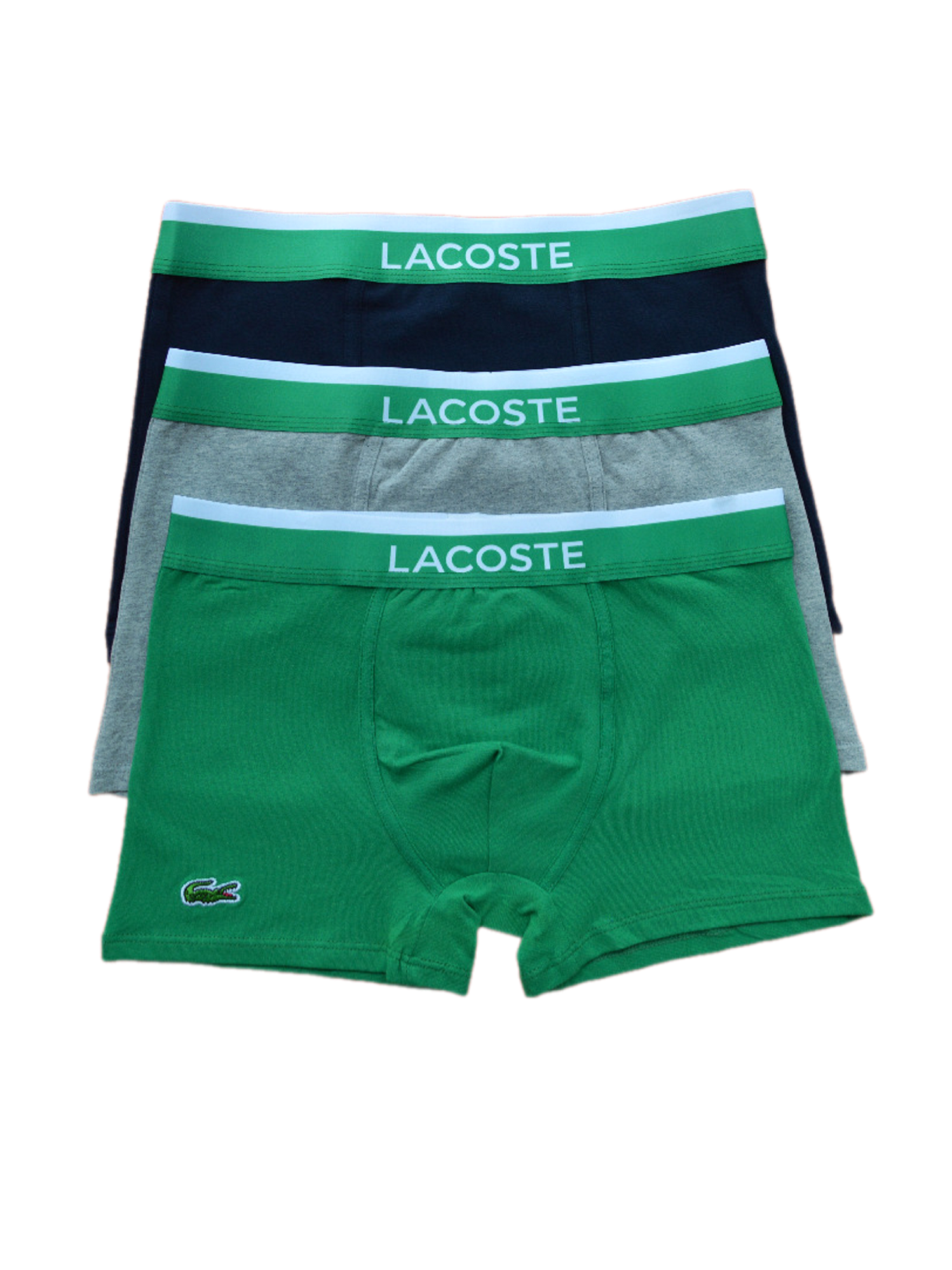 Комплект трусов мужских Lacoste LA-T-001(G/G/DB) разноцветных L, 3 шт.