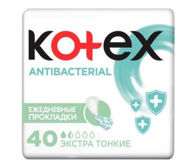 фото Прокладки экстратонкие ежедневные kotex antibacterial 40 шт