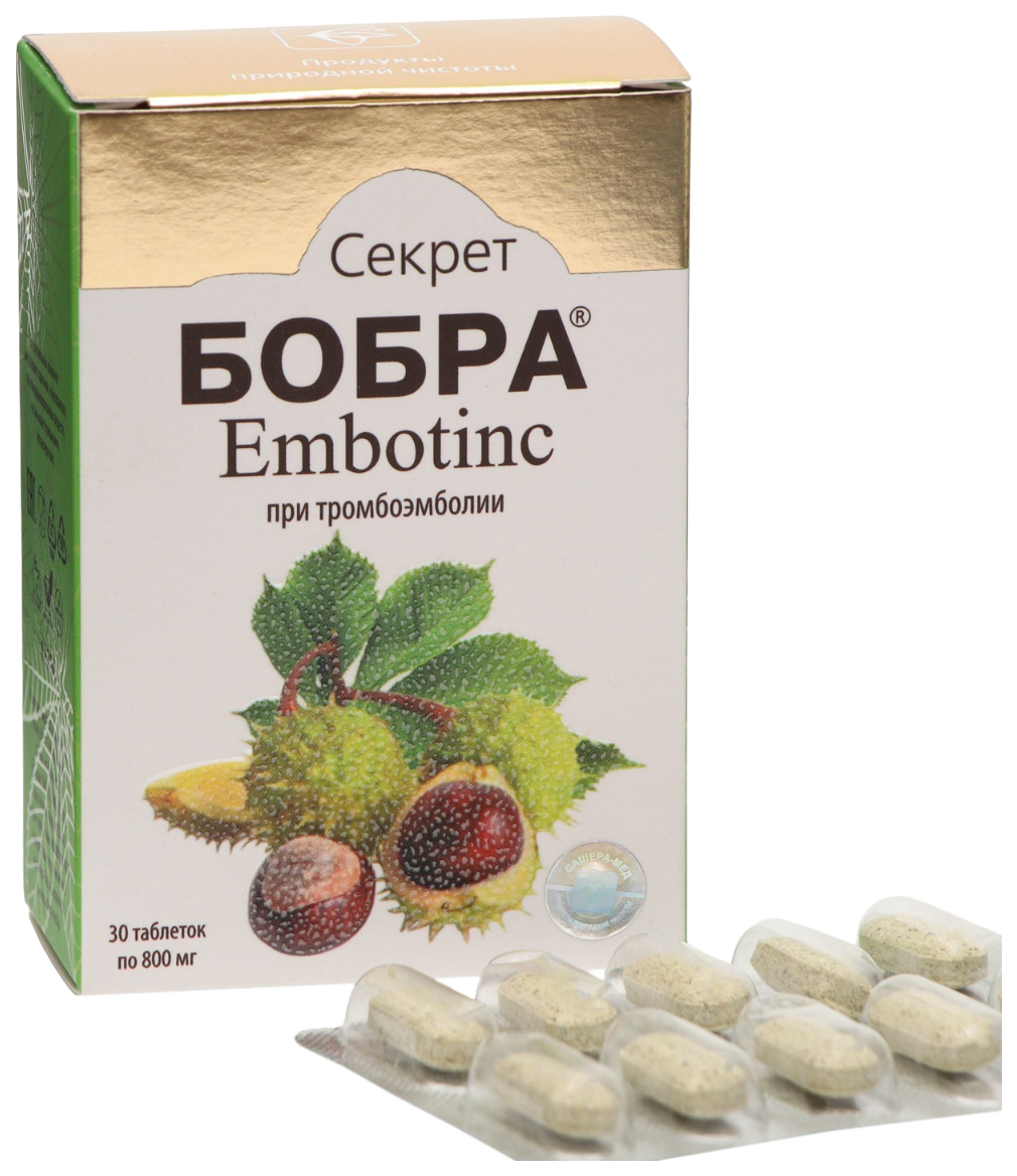 Секрет бобра Embotinc, таблетки 30 шт. по 800 мг